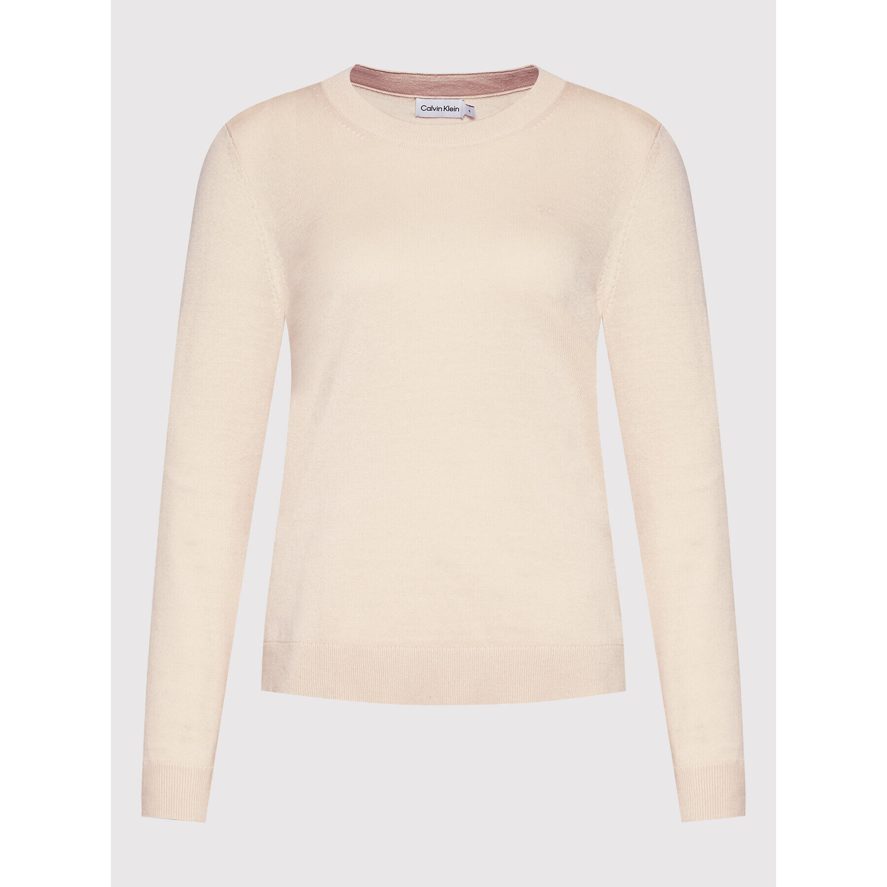 Calvin Klein Пуловер Silk Essential K20K203695 Бежов Regular Fit - Pepit.bg