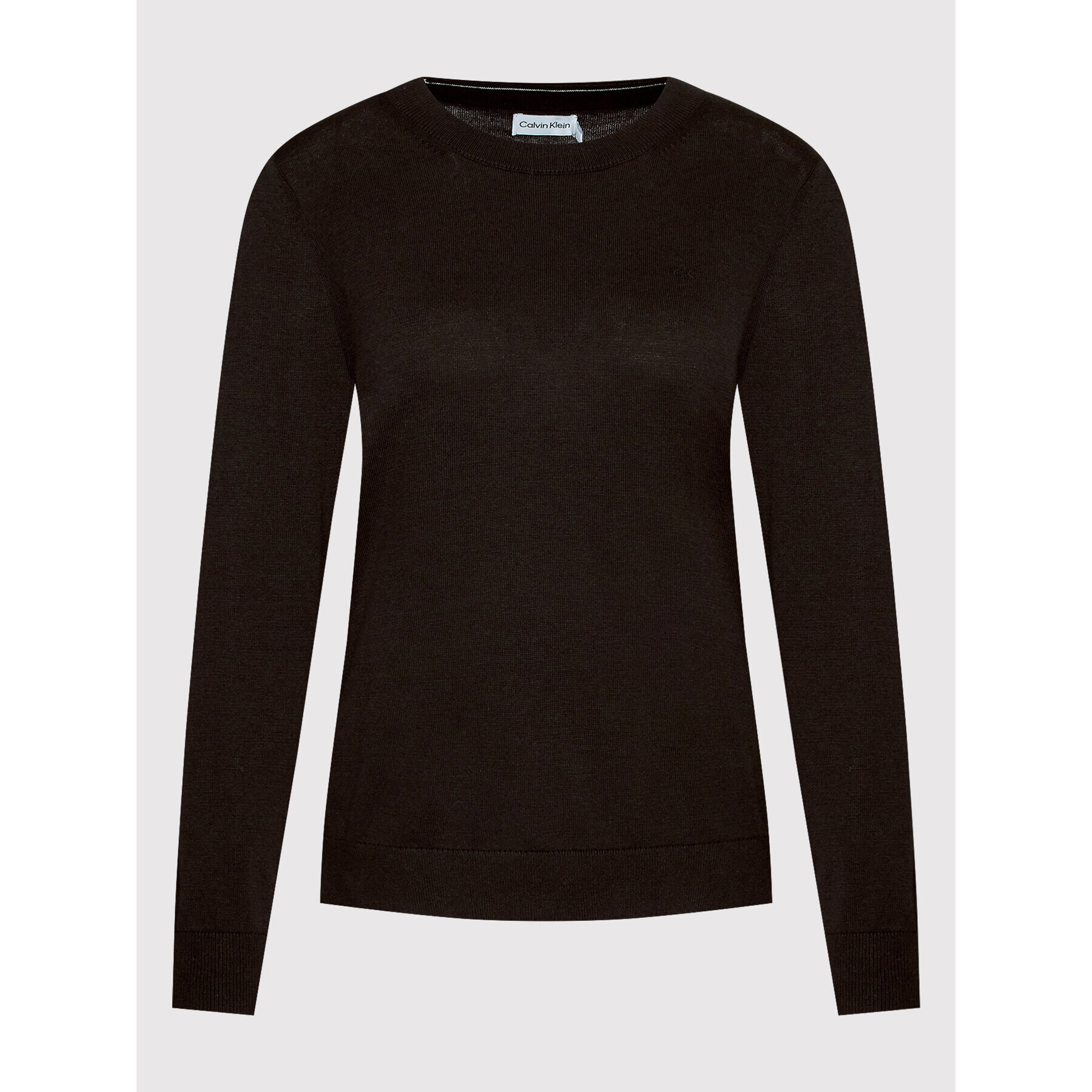 Calvin Klein Пуловер Silk Essential K20K203695 Черен Regular Fit - Pepit.bg