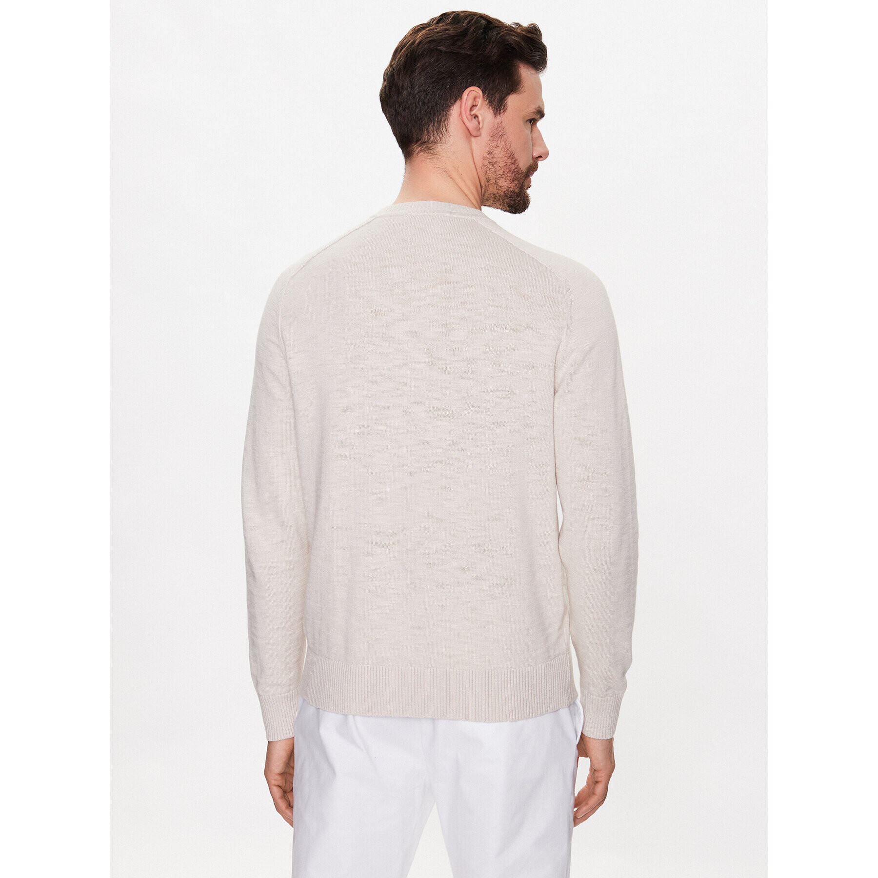 Calvin Klein Пуловер Slub Texture Sweater K10K111449 Бежов Regular Fit - Pepit.bg