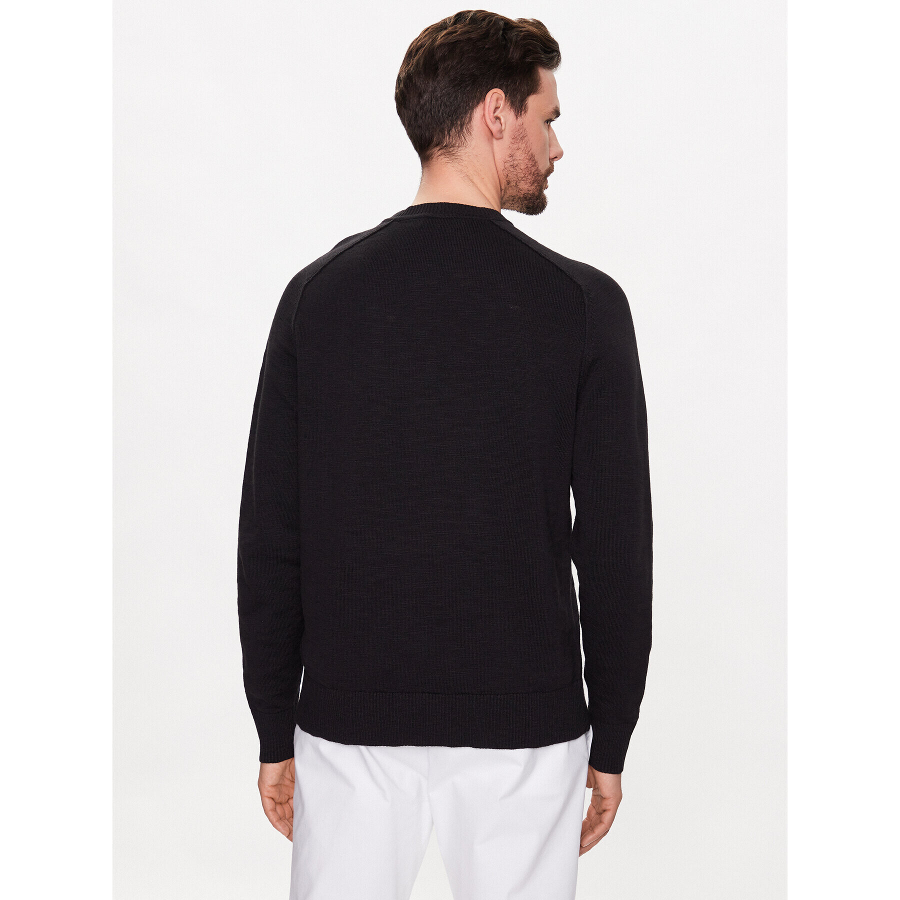 Calvin Klein Пуловер Slub Texture Sweater K10K111449 Черен Regular Fit - Pepit.bg