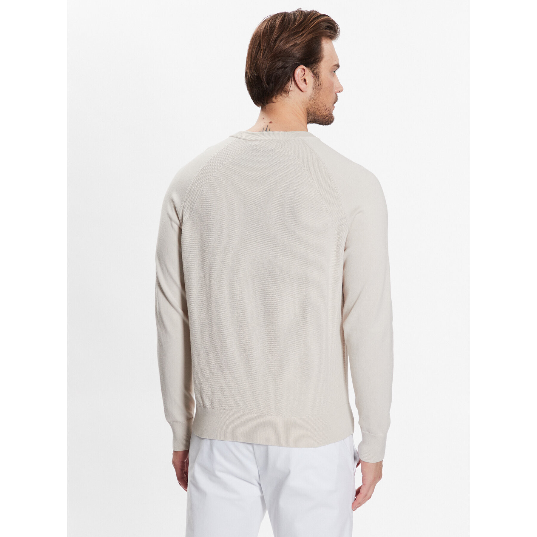 Calvin Klein Пуловер Structure Cn Sweater K10K111012 Бежов Regular Fit - Pepit.bg