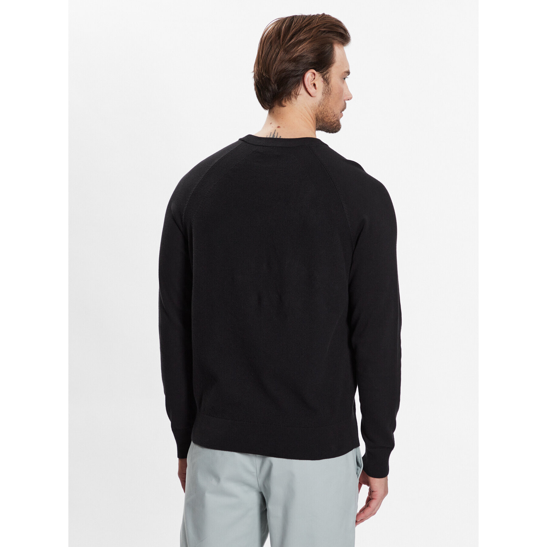 Calvin Klein Пуловер Structure Cn Sweater K10K111012 Черен Regular Fit - Pepit.bg