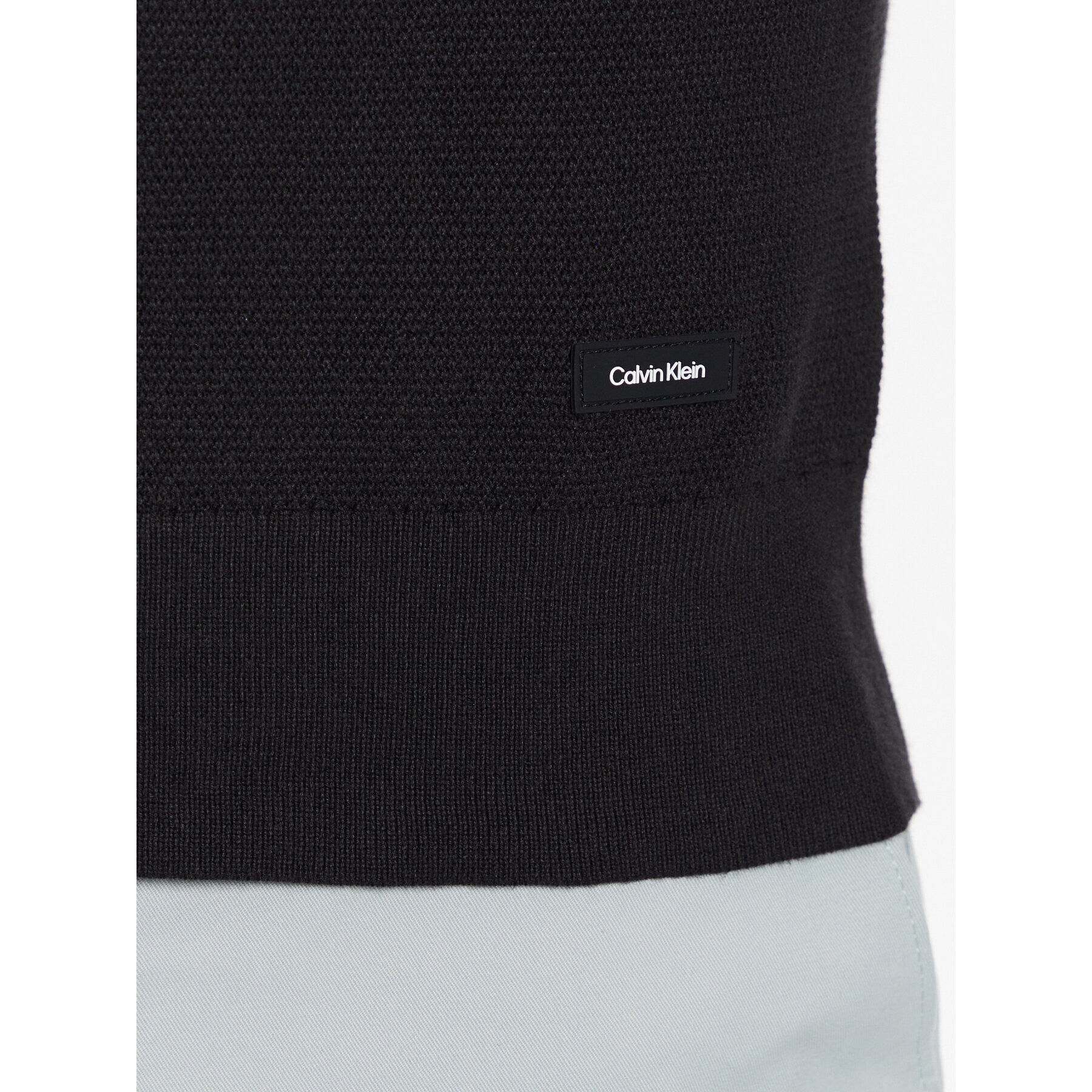 Calvin Klein Пуловер Structure Cn Sweater K10K111012 Черен Regular Fit - Pepit.bg