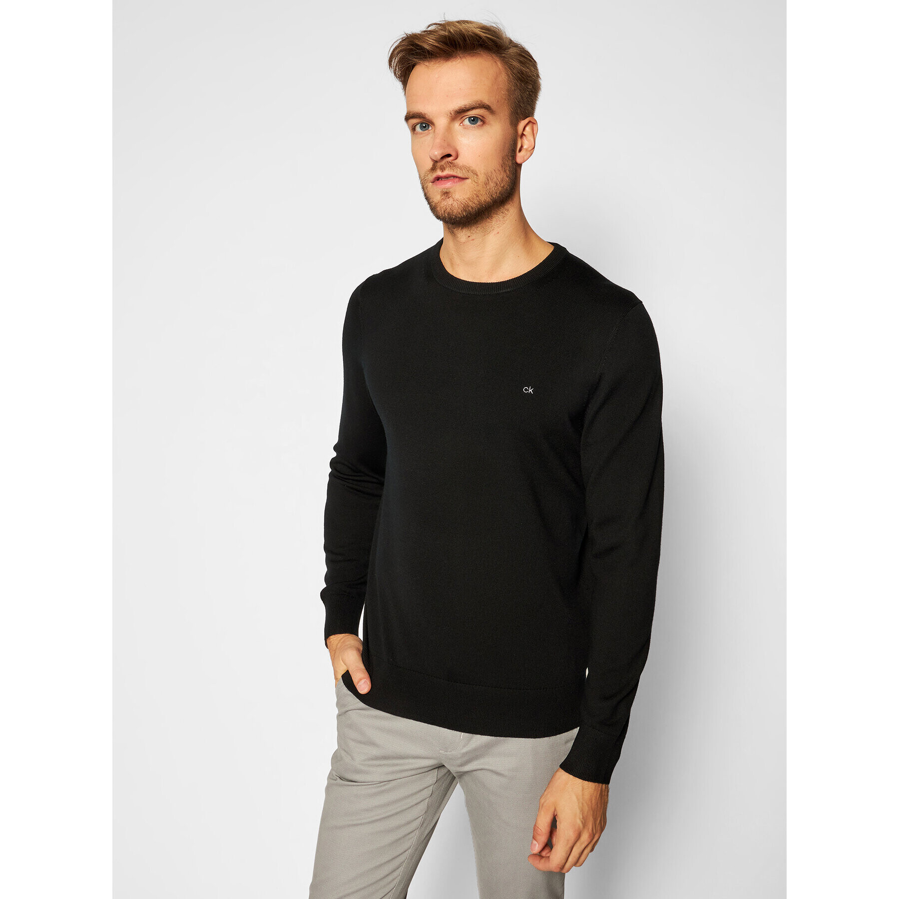 Calvin Klein Пуловер Superior K10K102727 Черен Regular Fit - Pepit.bg