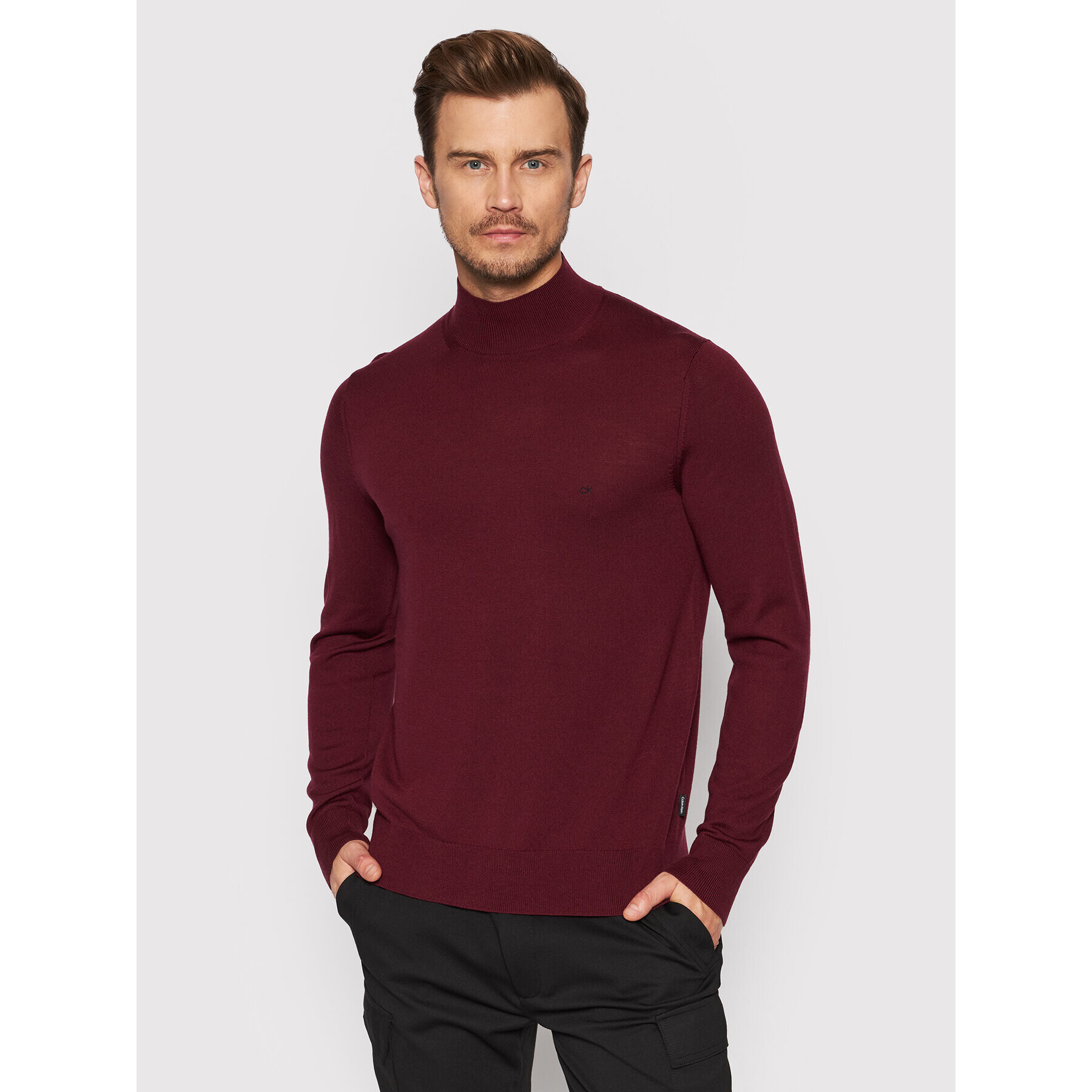 Calvin Klein Пуловер Superior K10K102736 Бордо Regular Fit - Pepit.bg