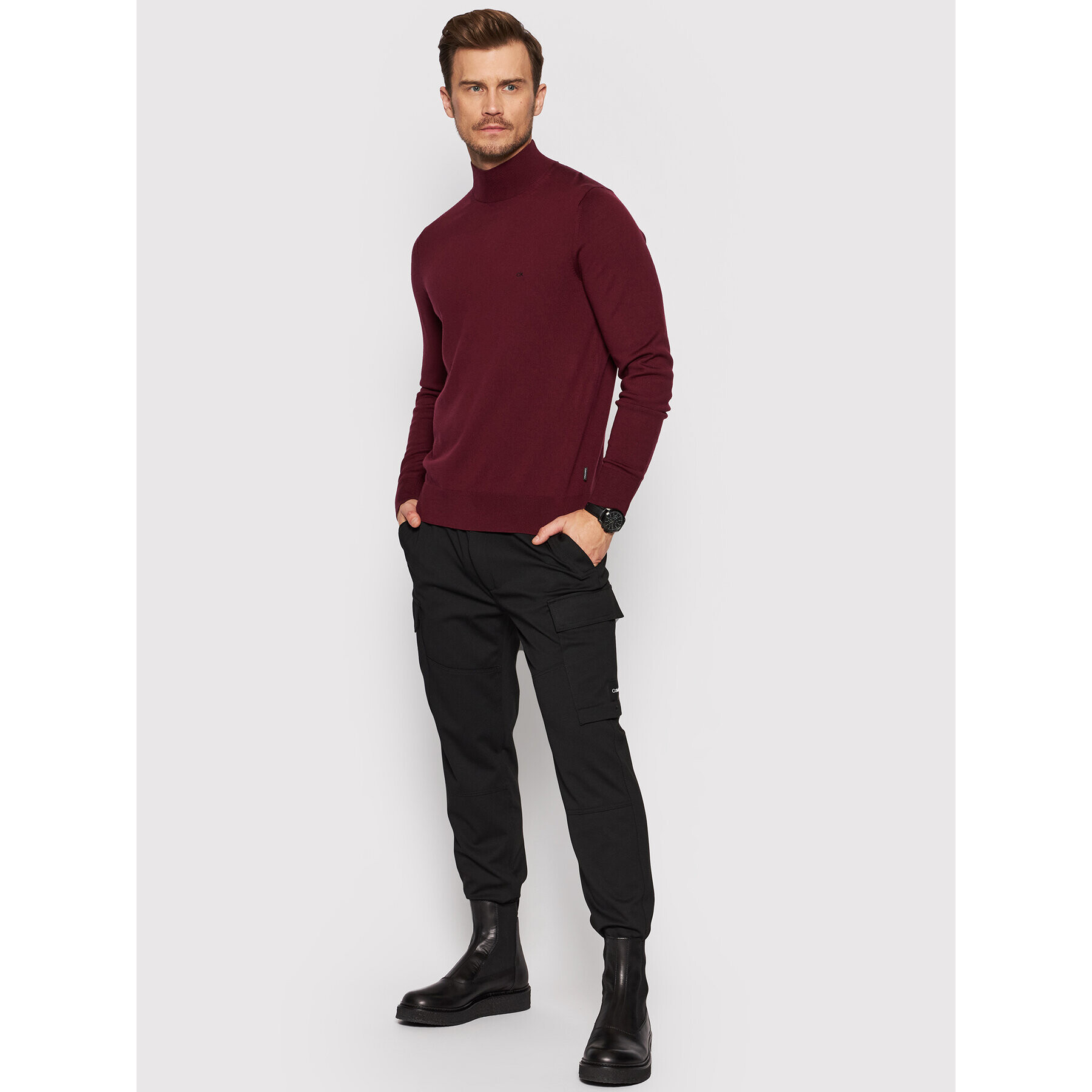 Calvin Klein Пуловер Superior K10K102736 Бордо Regular Fit - Pepit.bg