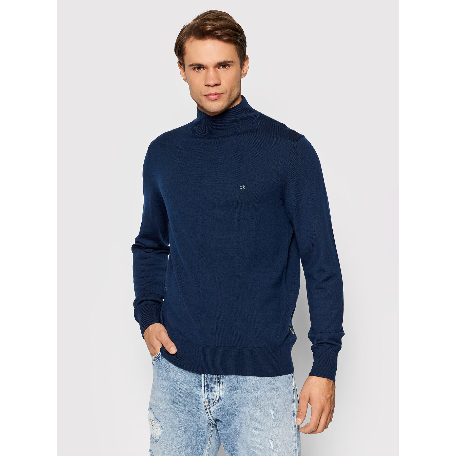 Calvin Klein Пуловер Superior K10K102736 Тъмносин Regular Fit - Pepit.bg