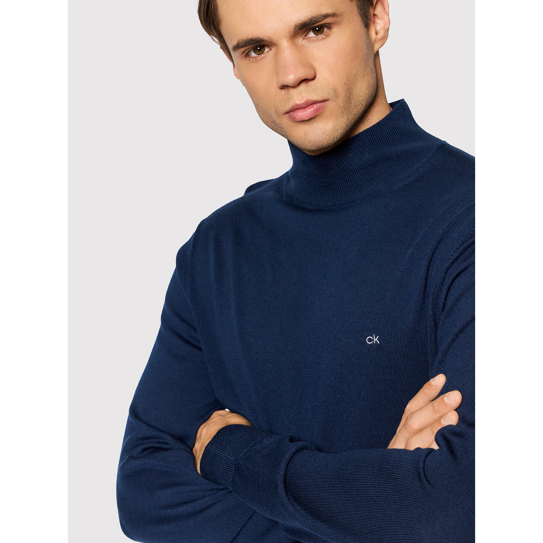 Calvin Klein Пуловер Superior K10K102736 Тъмносин Regular Fit - Pepit.bg