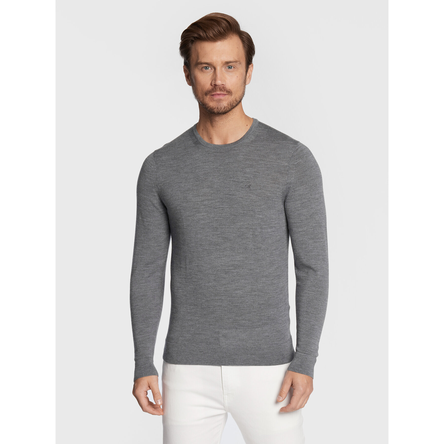 Calvin Klein Пуловер Superior K10K109474 Сив Regular Fit - Pepit.bg