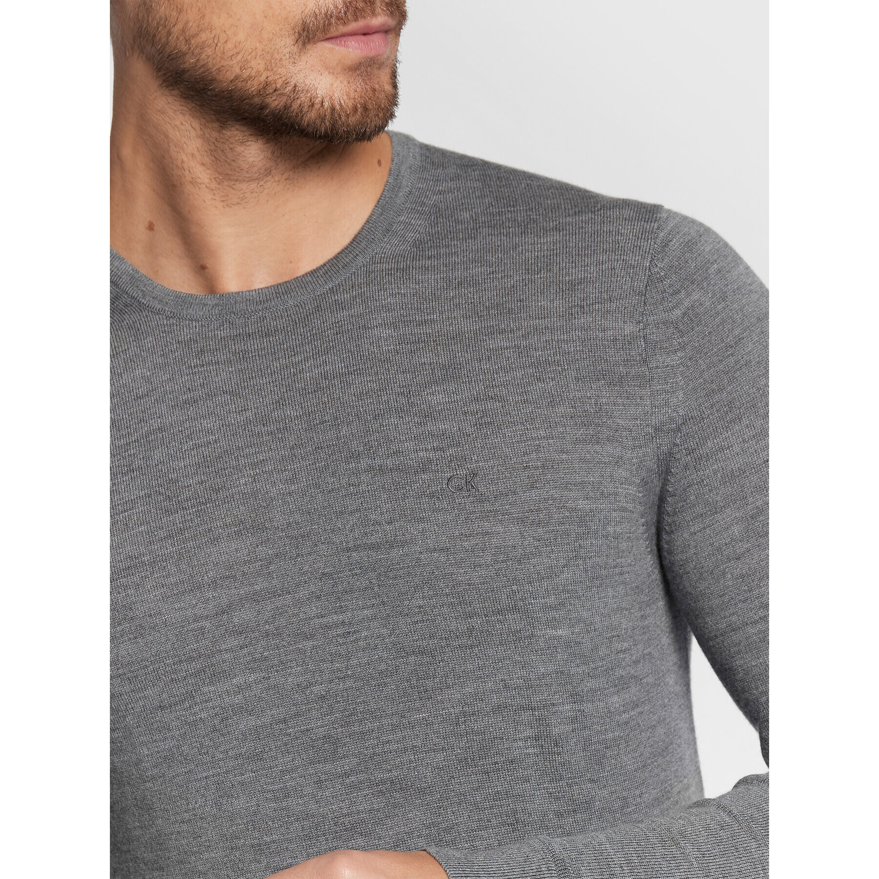 Calvin Klein Пуловер Superior K10K109474 Сив Regular Fit - Pepit.bg