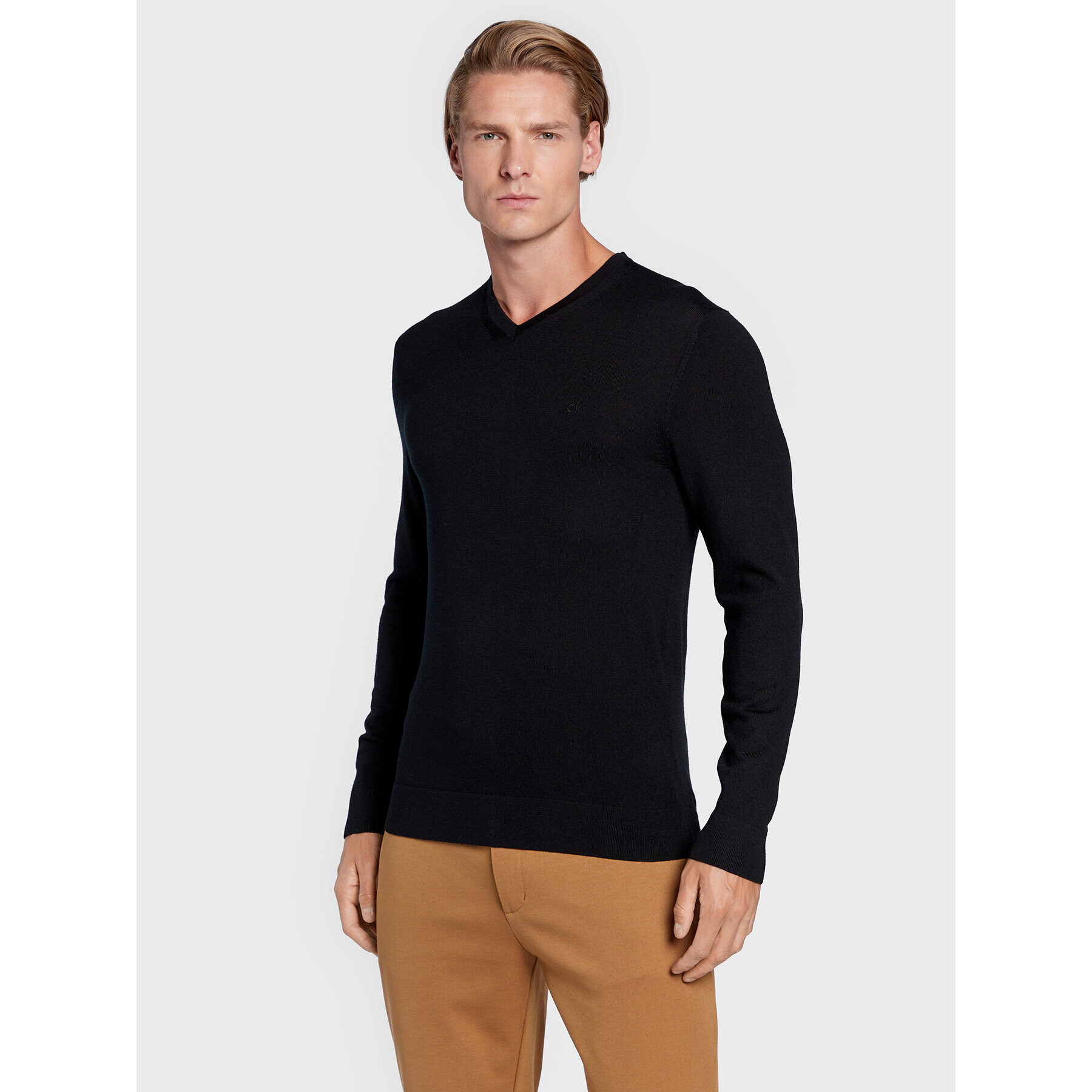 Calvin Klein Пуловер Superior K10K110423 Черен Regular Fit - Pepit.bg