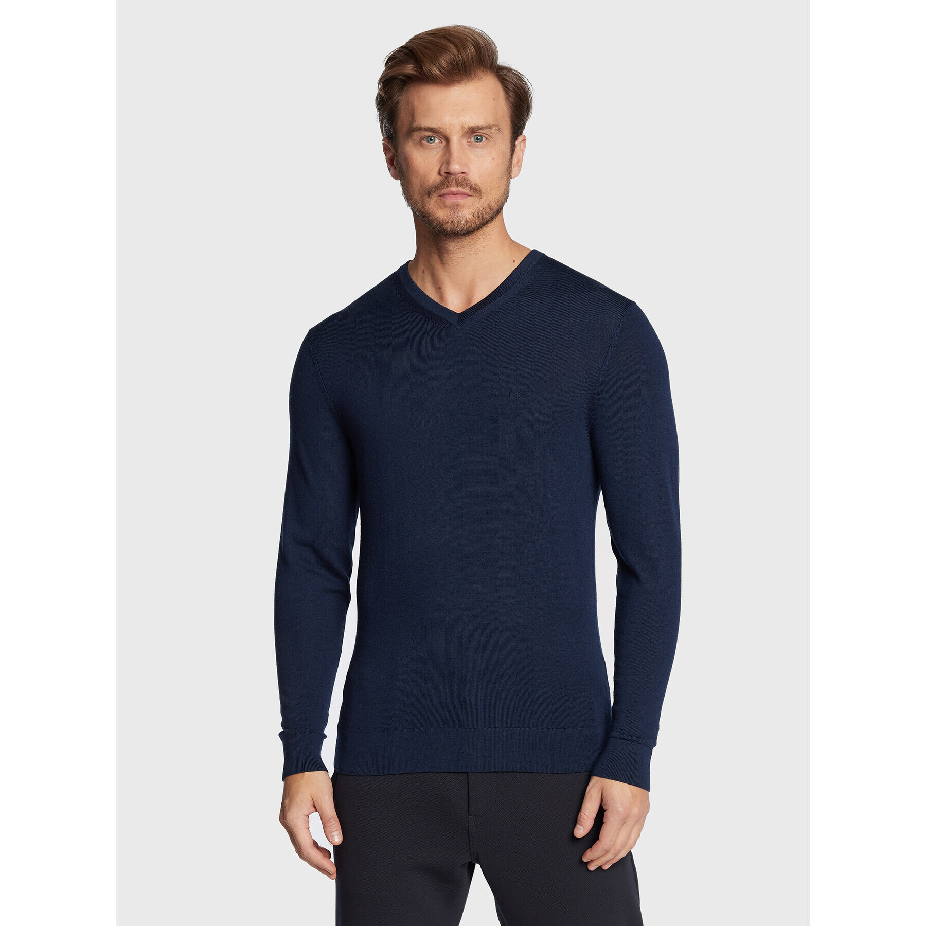 Calvin Klein Пуловер Superior K10K110423 Тъмносин Regular Fit - Pepit.bg