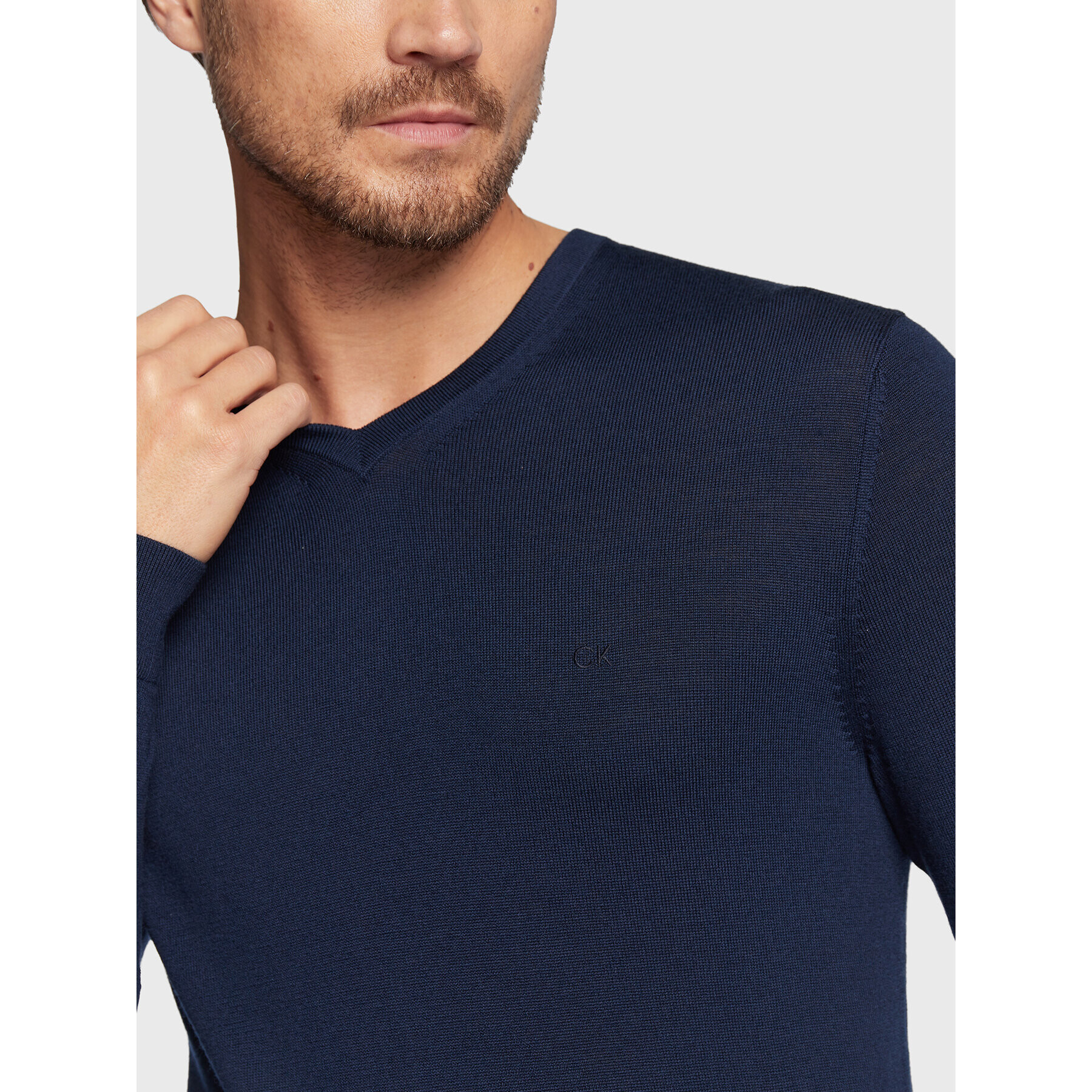 Calvin Klein Пуловер Superior K10K110423 Тъмносин Regular Fit - Pepit.bg