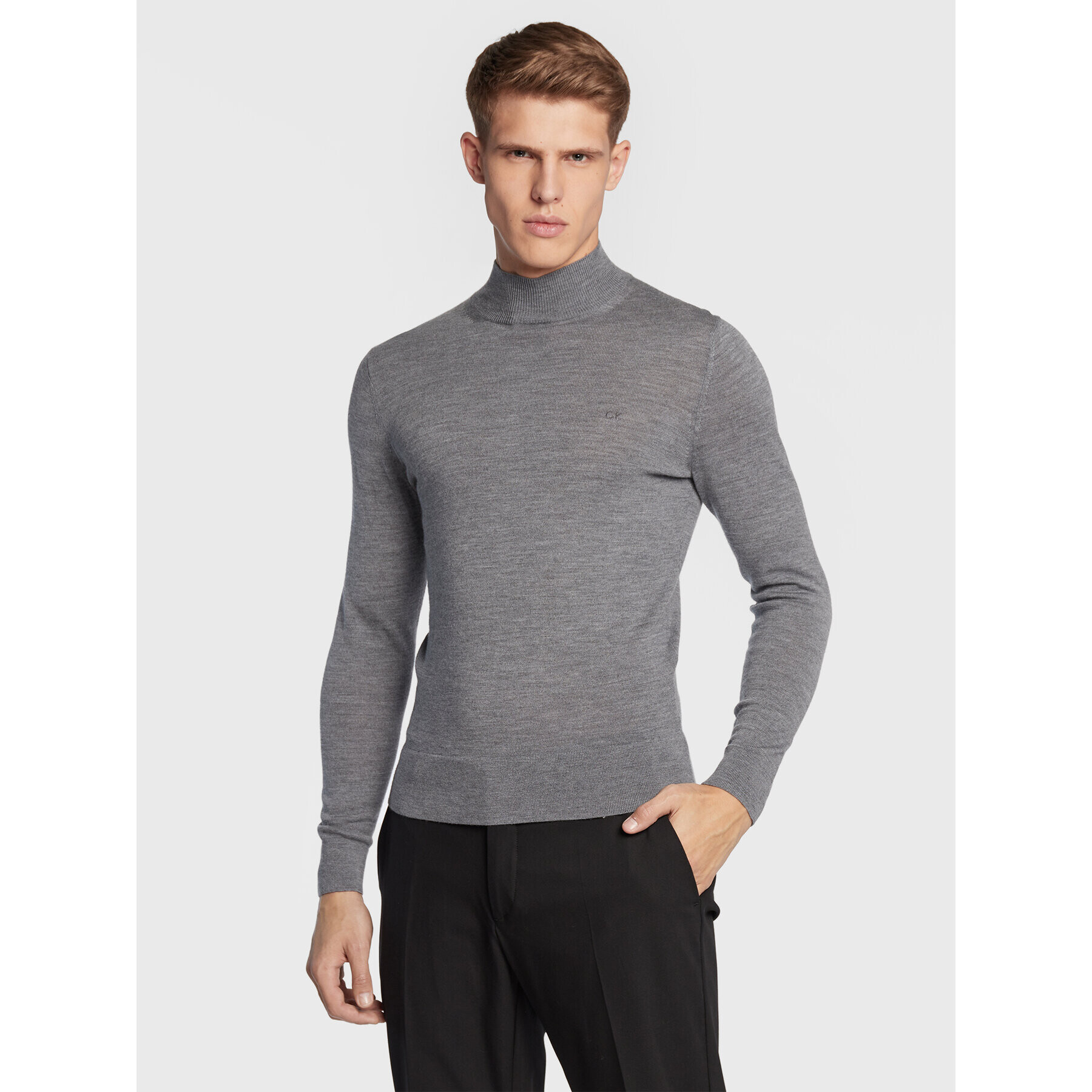 Calvin Klein Пуловер Superior K10K110424 Сив Regular Fit - Pepit.bg