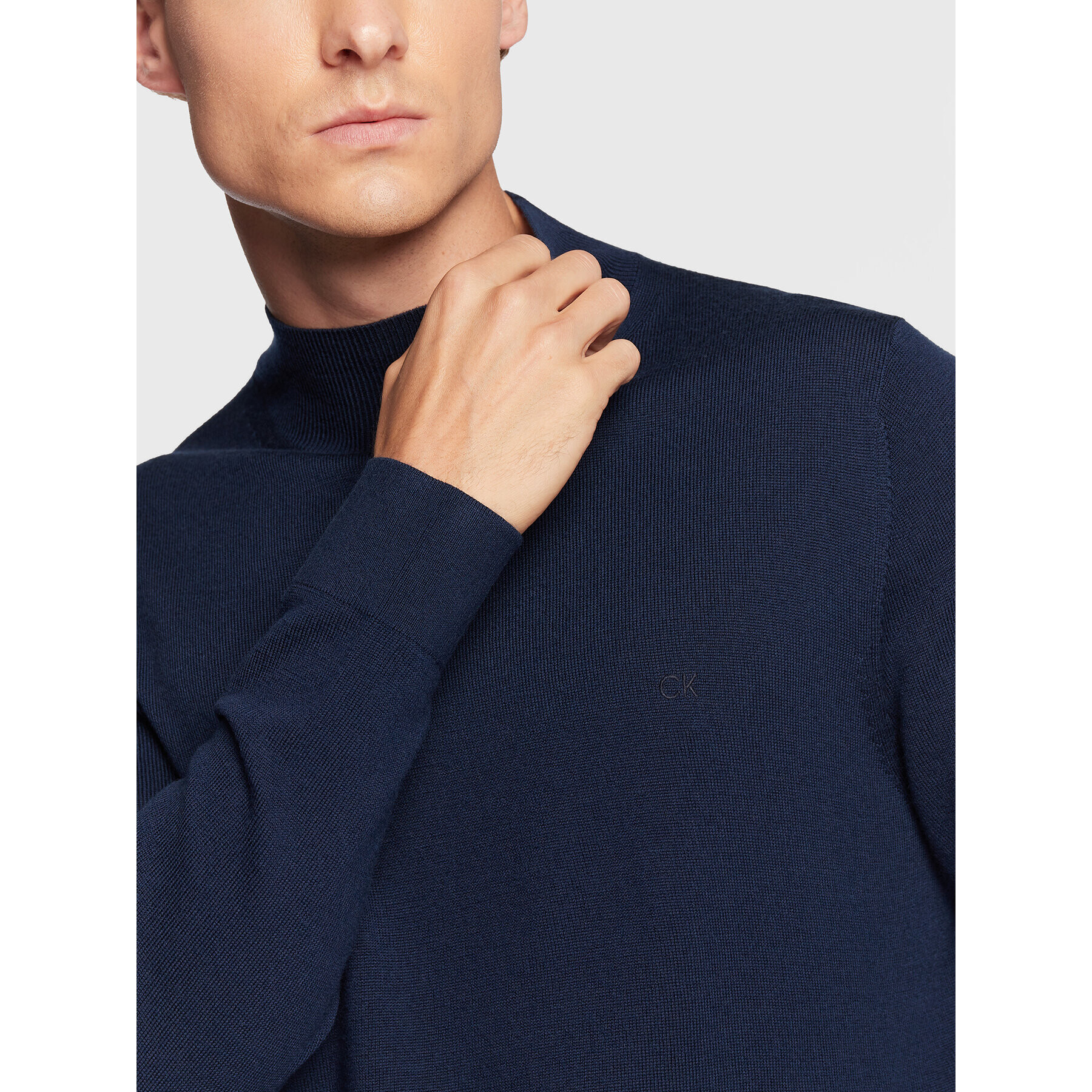 Calvin Klein Пуловер Superior K10K110424 Тъмносин Regular Fit - Pepit.bg
