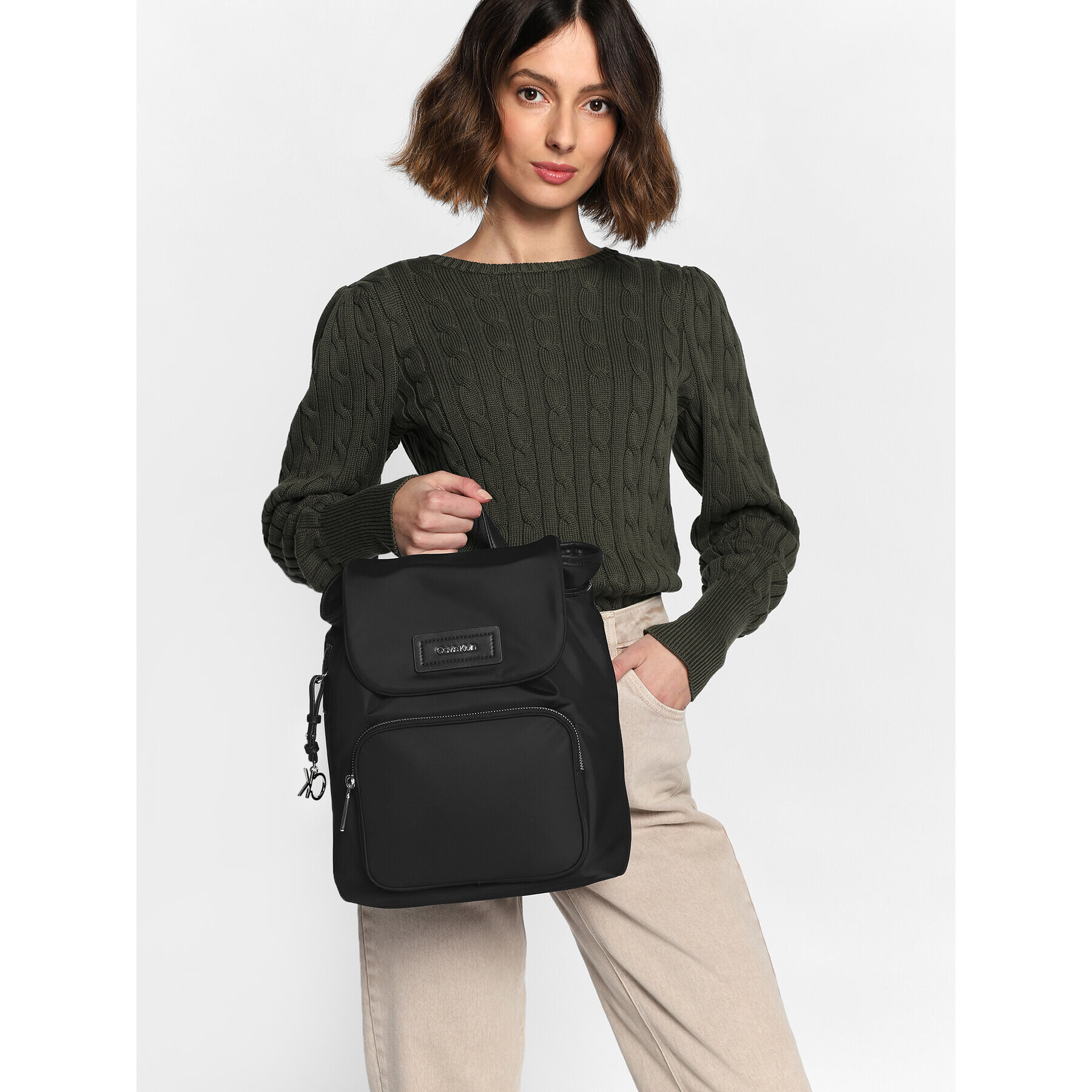 Calvin Klein Раница Ck Must Nylon Backpack W/Flap K60K609901 Черен - Pepit.bg