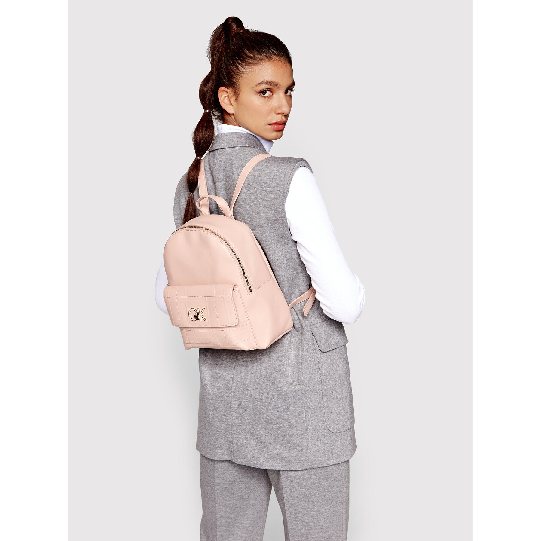 Calvin Klein Раница Re-Lock Backpack With Flap Quilt K60K609626 Розов - Pepit.bg