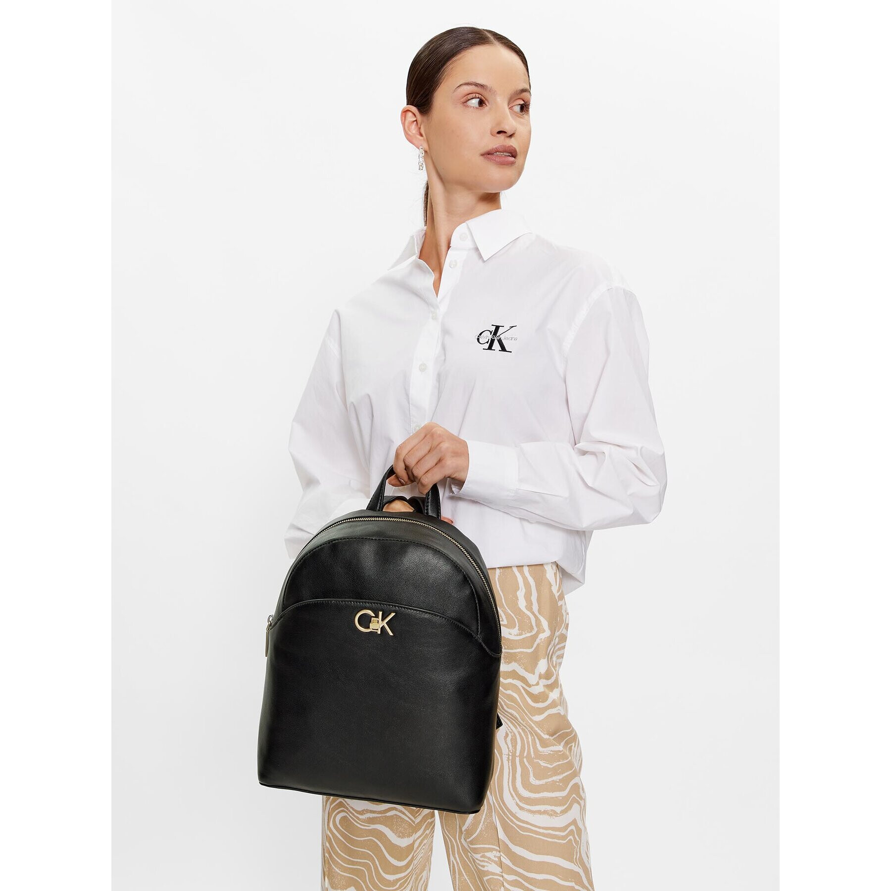 Calvin Klein Раница Re-Lock Domed Backpack K60K610772 Черен - Pepit.bg