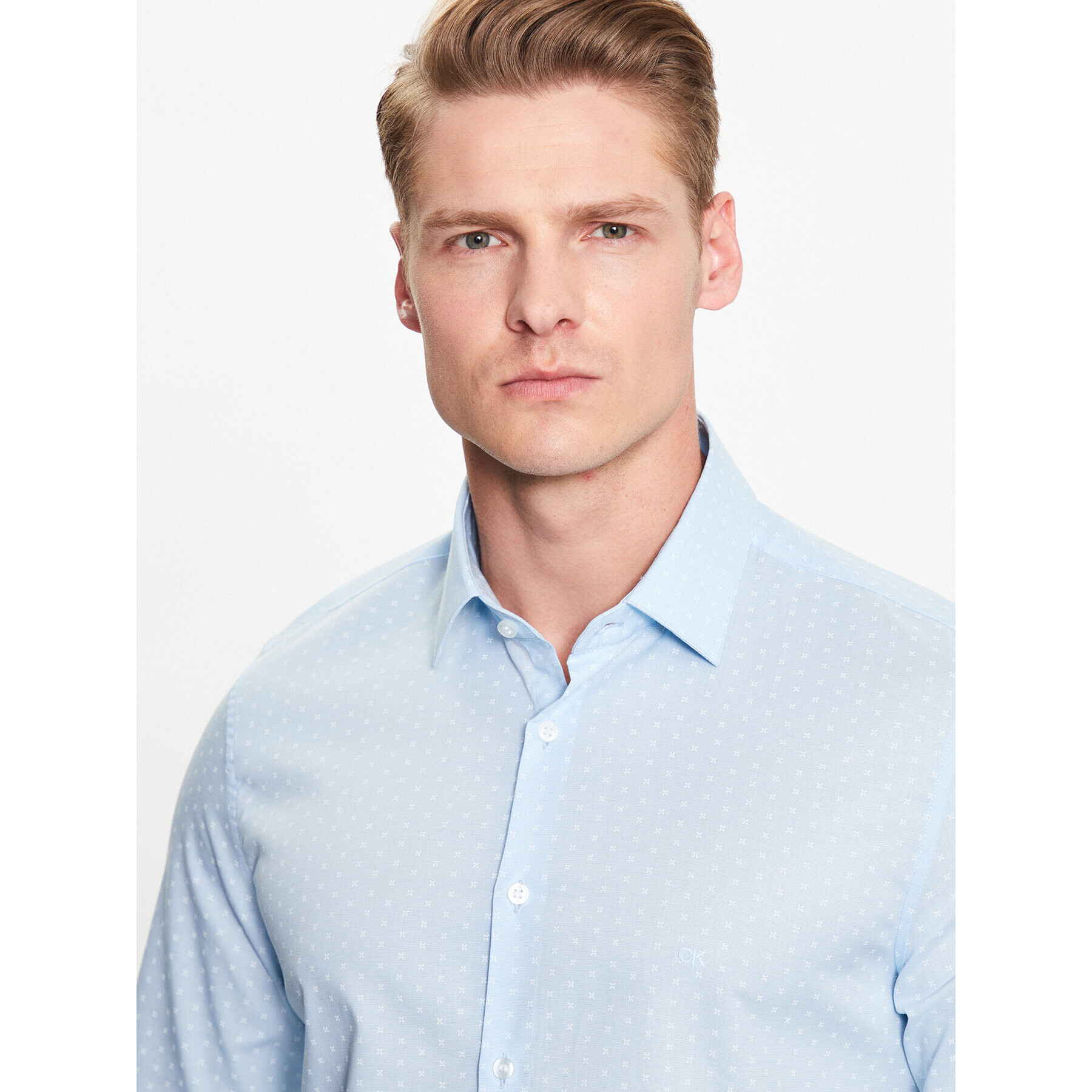 Calvin Klein Риза Chambray K10K111282 Син Slim Fit - Pepit.bg