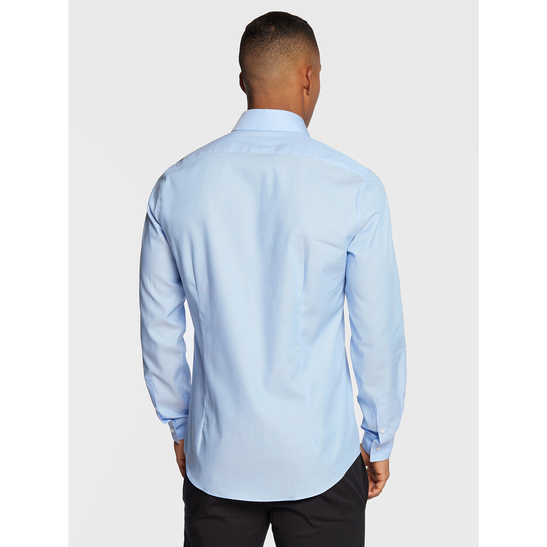 Calvin Klein Риза Dobby K10K109826 Син Slim Fit - Pepit.bg