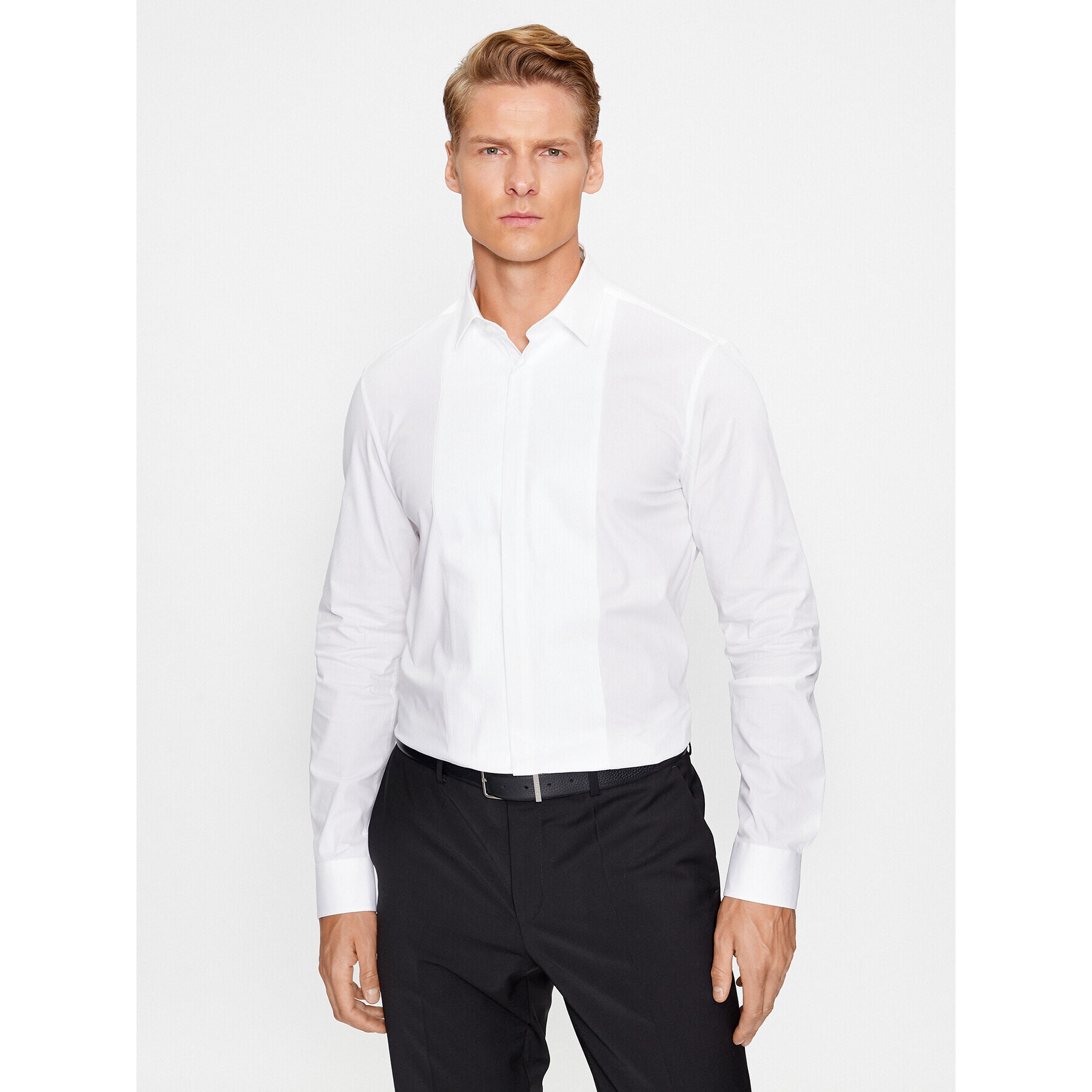 Calvin Klein Риза Evening K10K112092 Бял Slim Fit - Pepit.bg