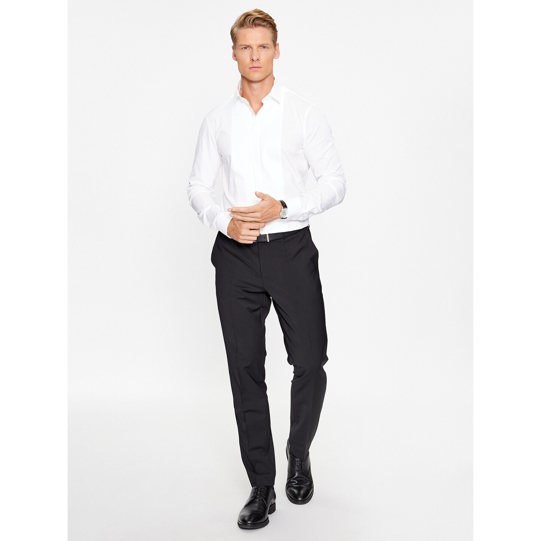 Calvin Klein Риза Evening K10K112092 Бял Slim Fit - Pepit.bg