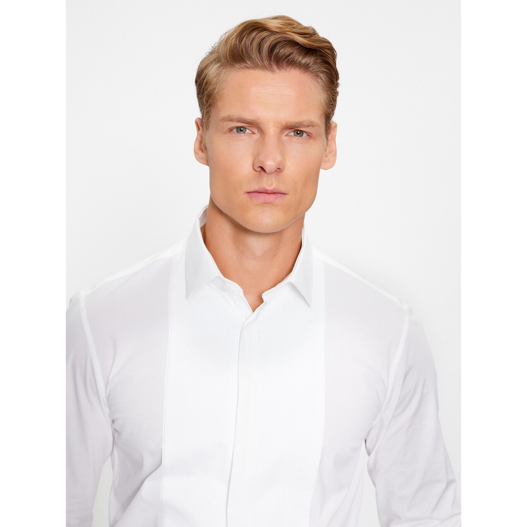 Calvin Klein Риза Evening K10K112092 Бял Slim Fit - Pepit.bg