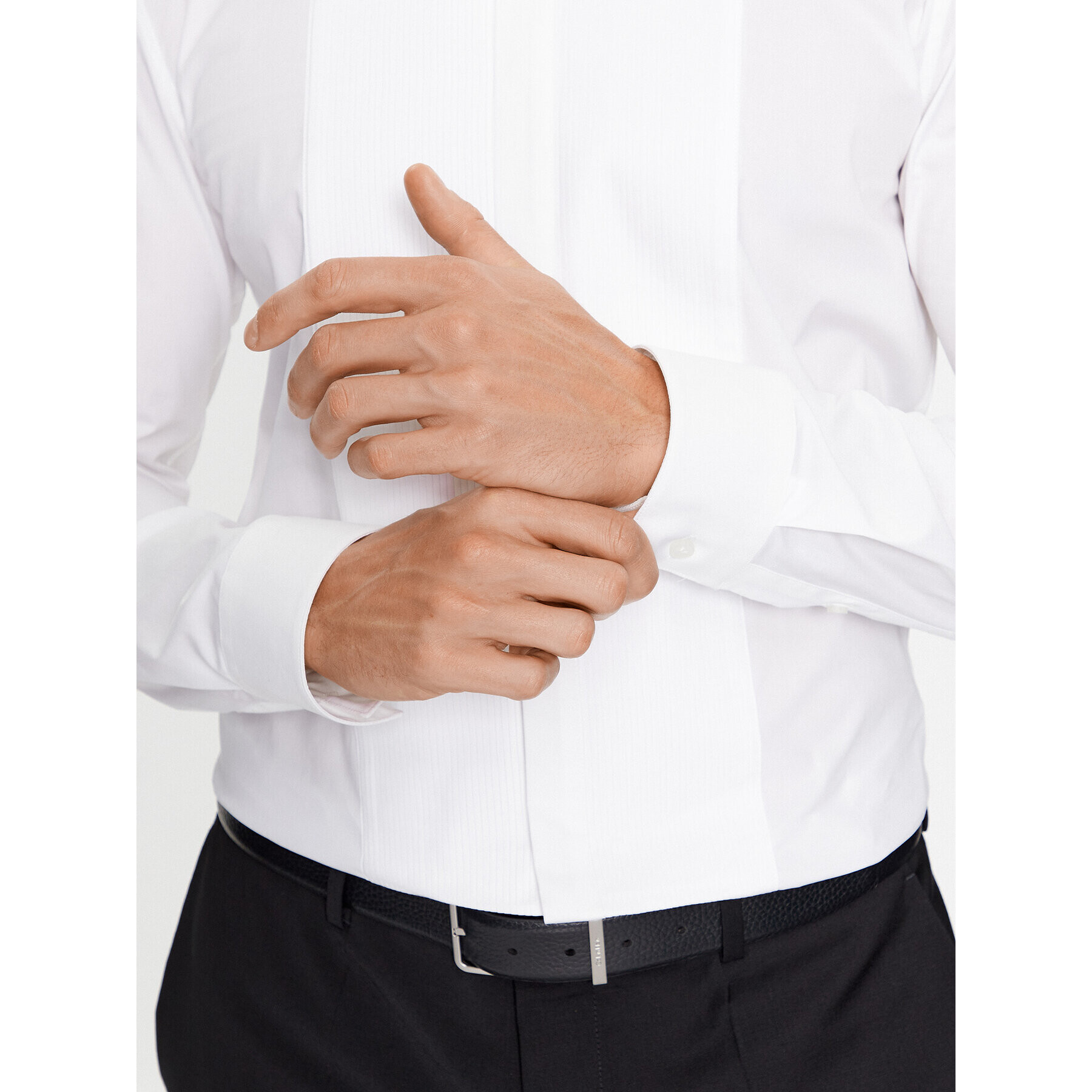 Calvin Klein Риза Evening K10K112092 Бял Slim Fit - Pepit.bg