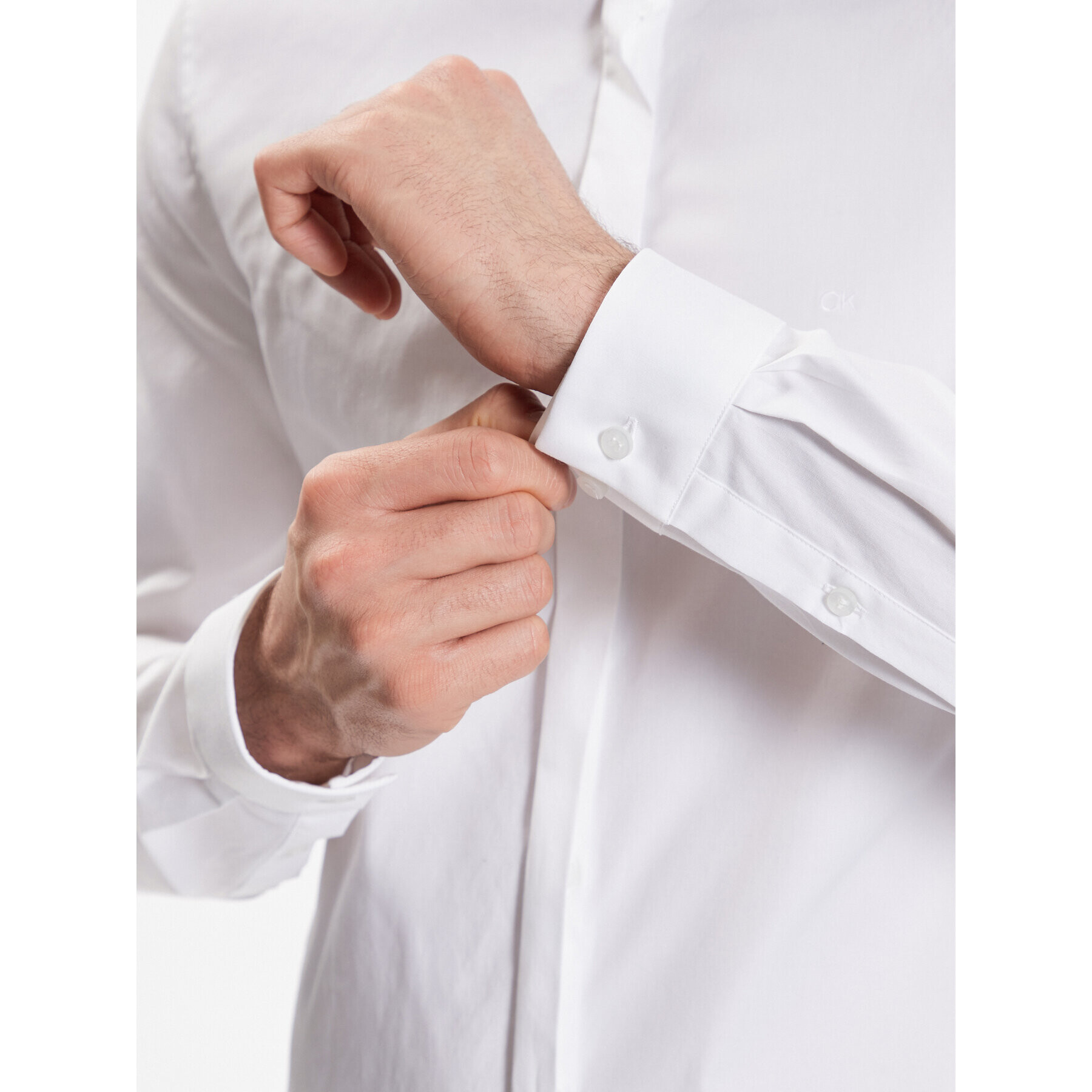 Calvin Klein Риза Hidden K10K109891 Бял Extra Slim Fit - Pepit.bg