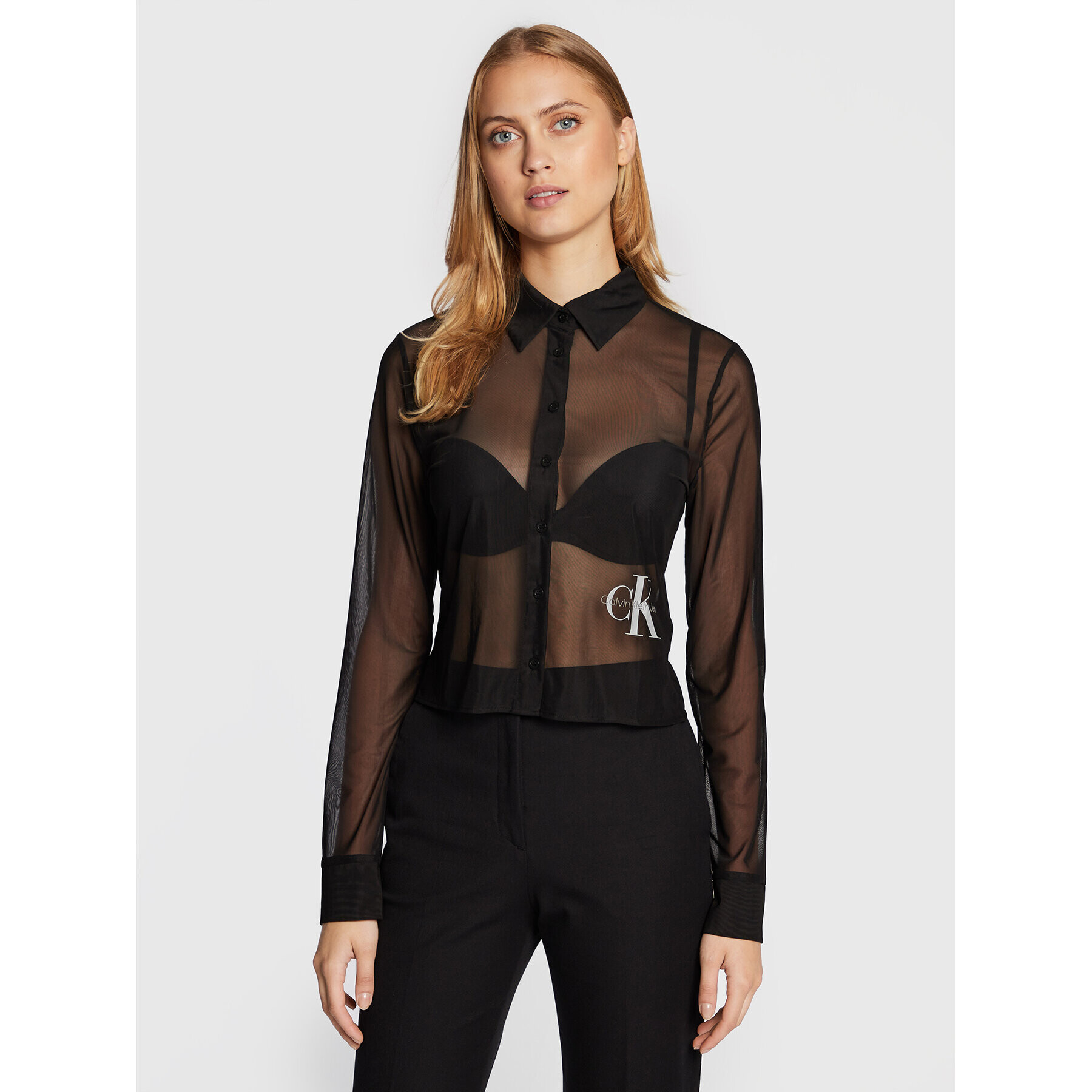 Calvin Klein Риза J20J219794 Черен Regular Fit - Pepit.bg