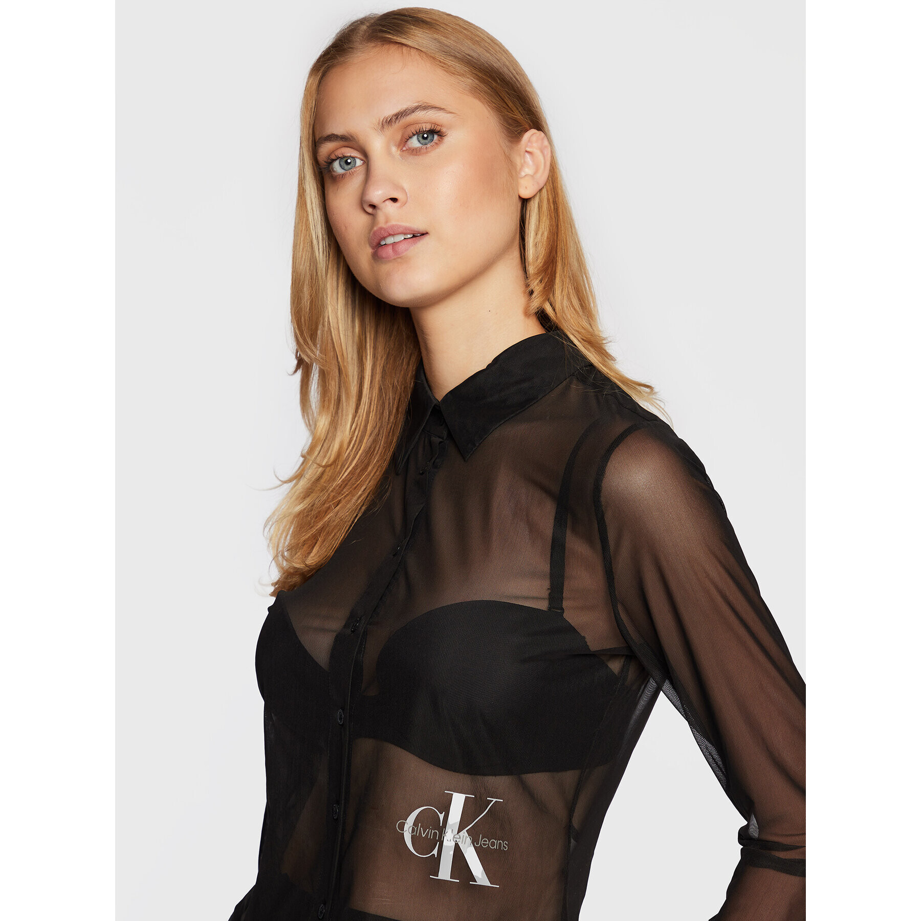 Calvin Klein Риза J20J219794 Черен Regular Fit - Pepit.bg