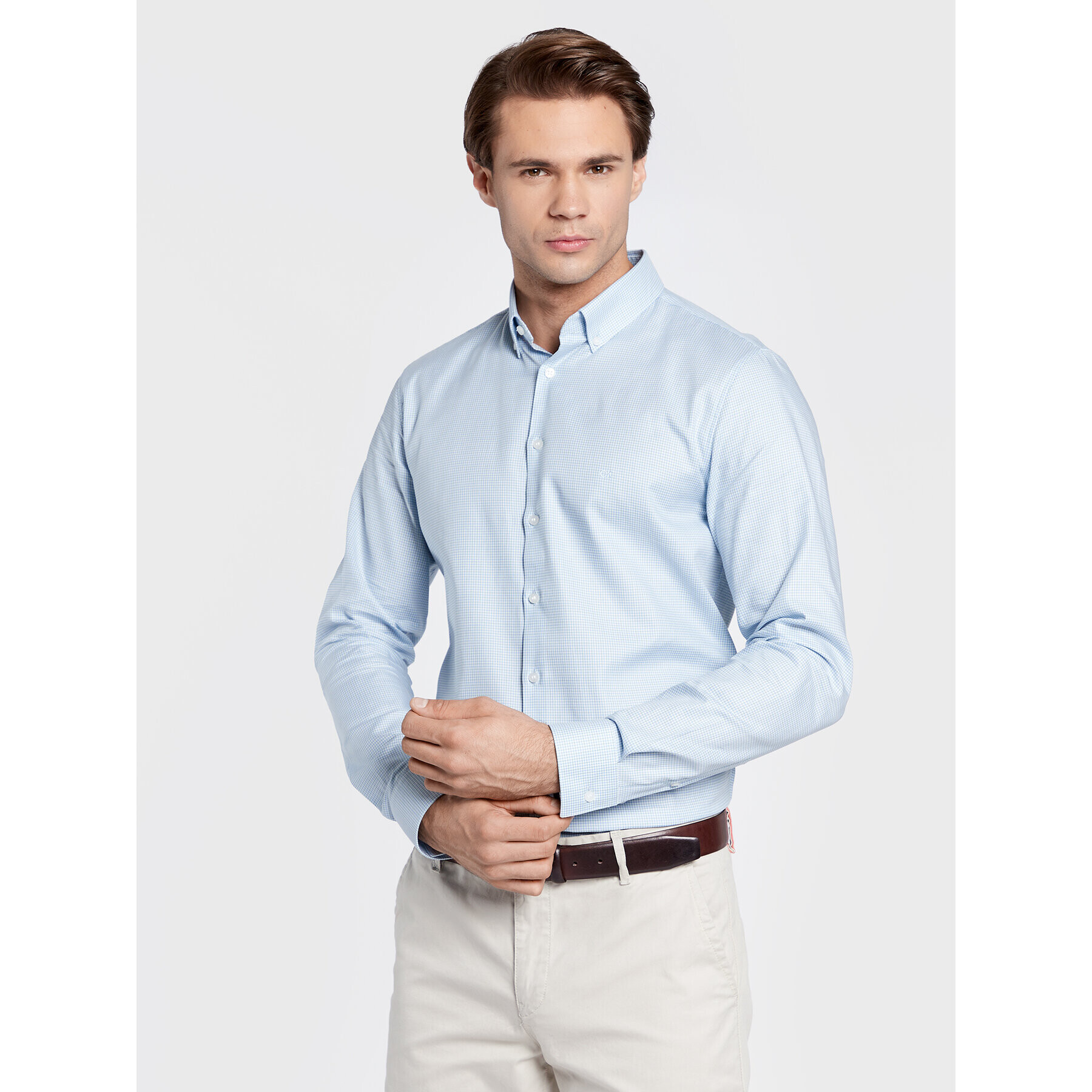 Calvin Klein Риза K10K108421 Син Slim Fit - Pepit.bg
