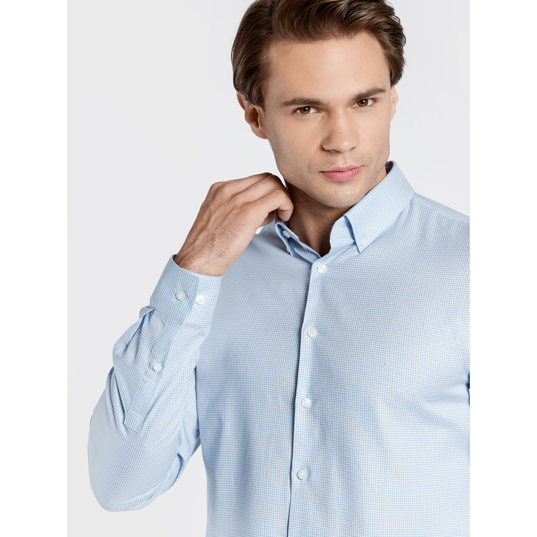Calvin Klein Риза K10K108421 Син Slim Fit - Pepit.bg