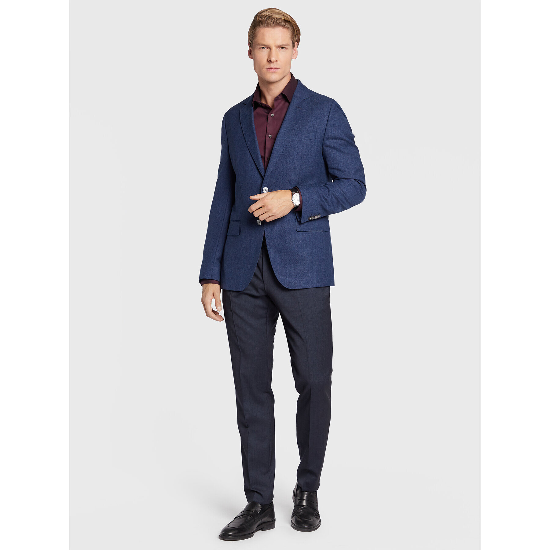 Calvin Klein Риза K10K108427 Бордо Fitted Fit - Pepit.bg