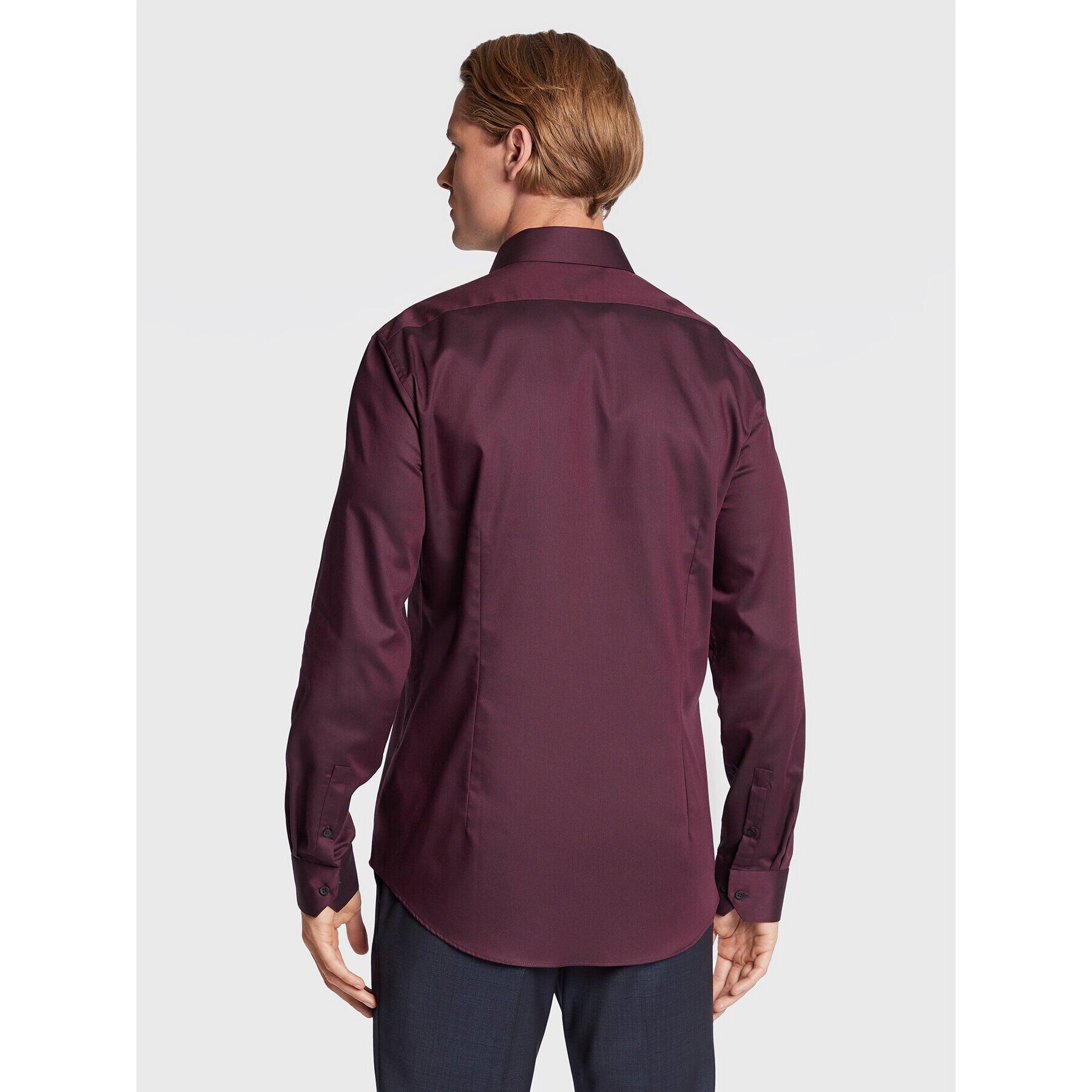 Calvin Klein Риза K10K108427 Бордо Fitted Fit - Pepit.bg