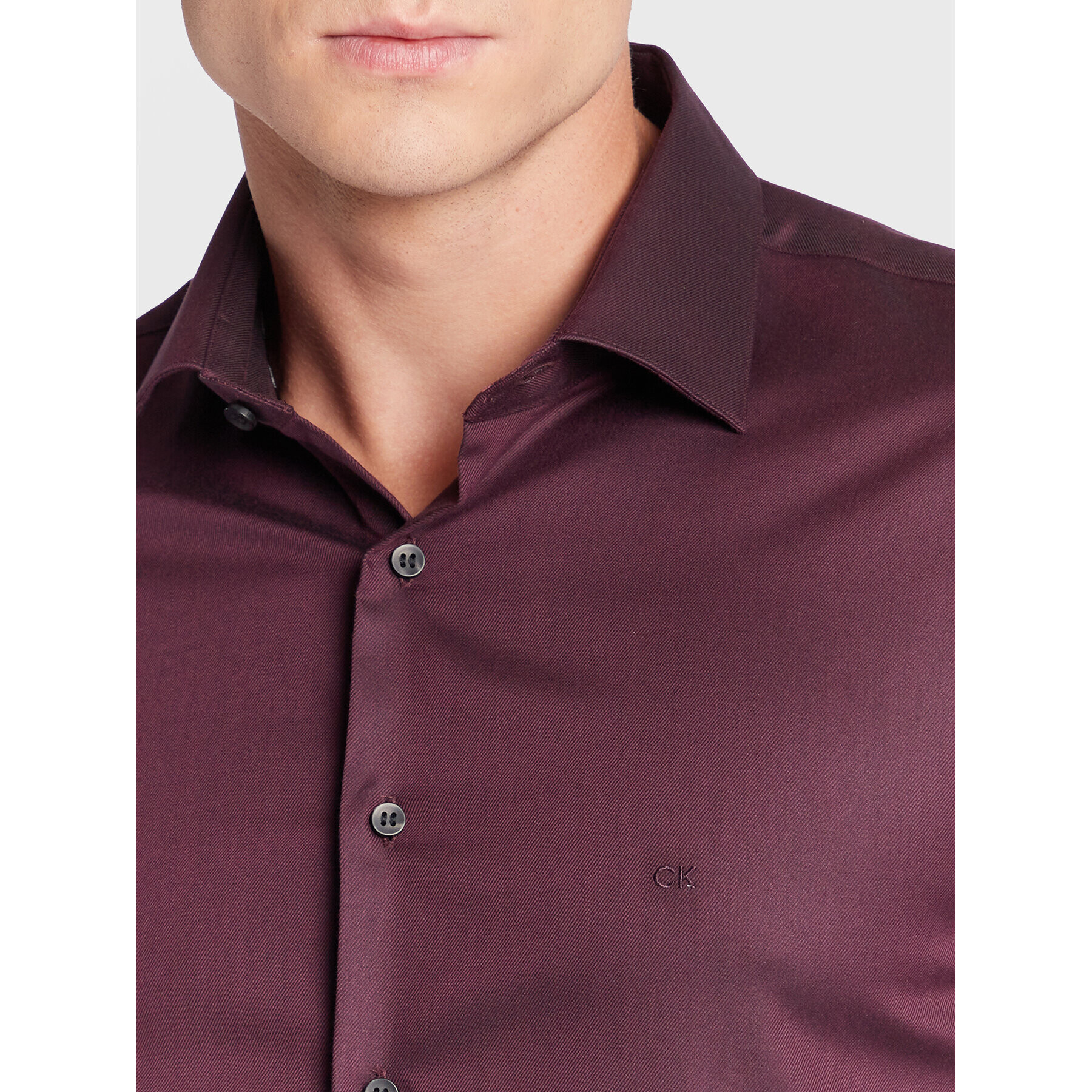 Calvin Klein Риза K10K108427 Бордо Fitted Fit - Pepit.bg