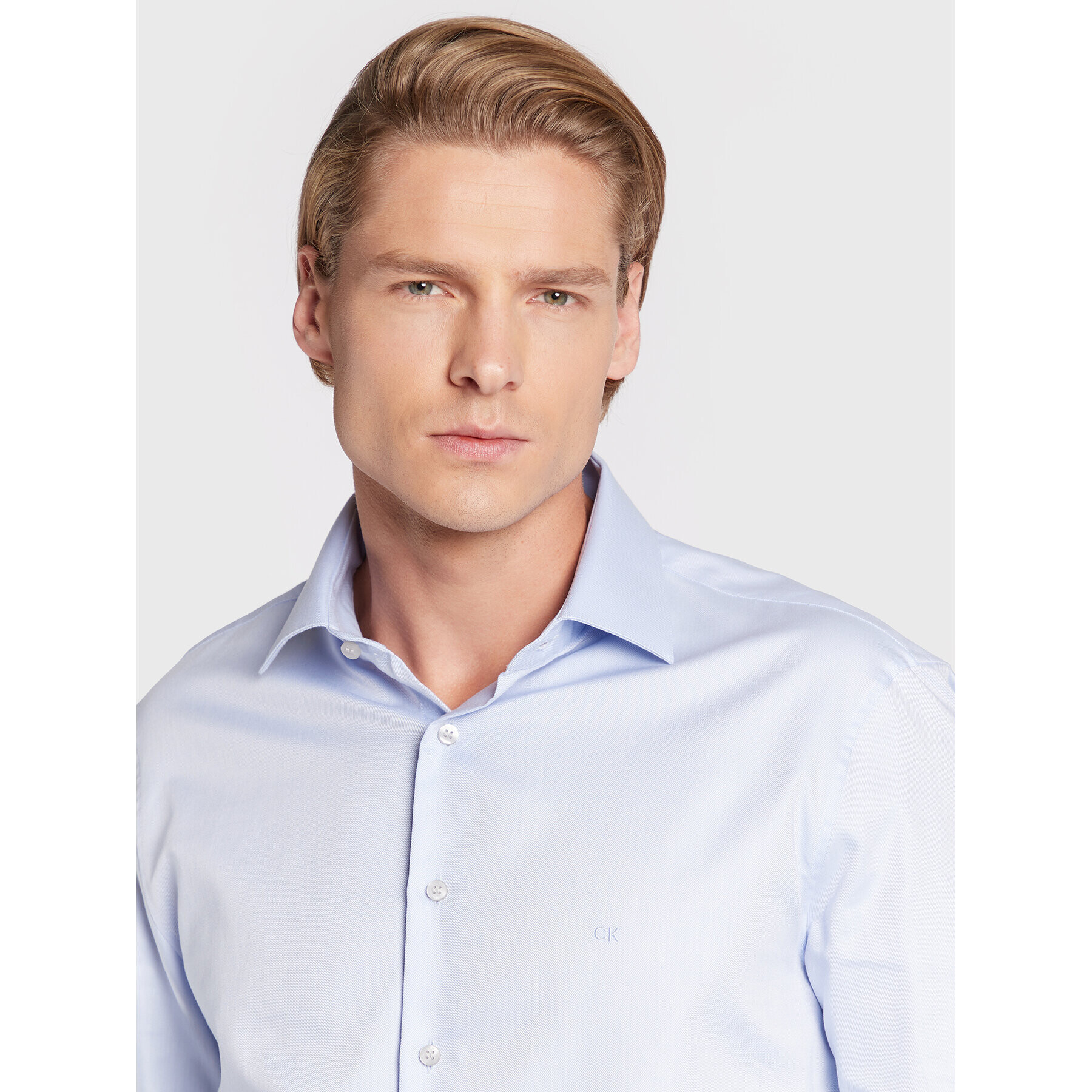 Calvin Klein Риза K10K108427 Син Fitted Fit - Pepit.bg