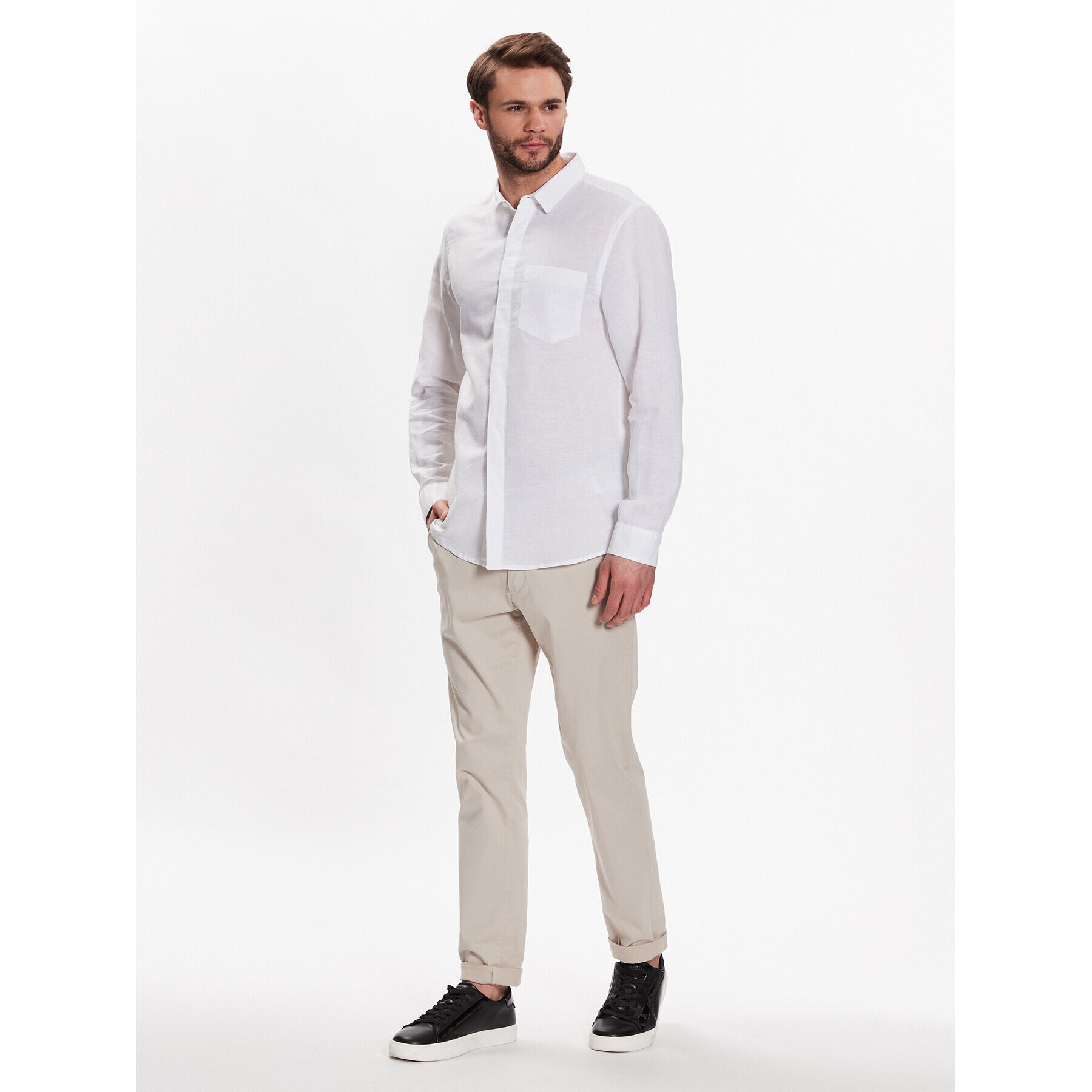 Calvin Klein Риза K10K108664 Бял Regular Fit - Pepit.bg