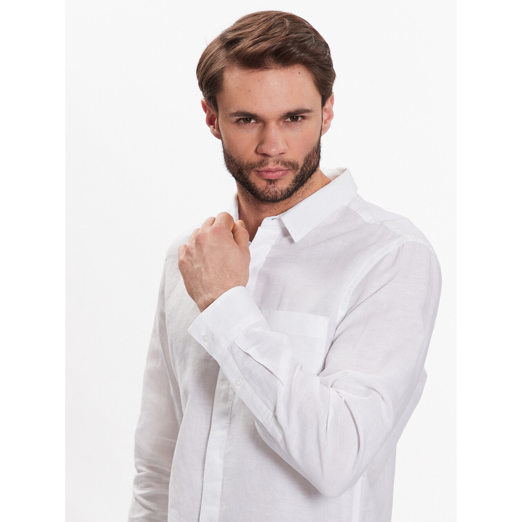 Calvin Klein Риза K10K108664 Бял Regular Fit - Pepit.bg