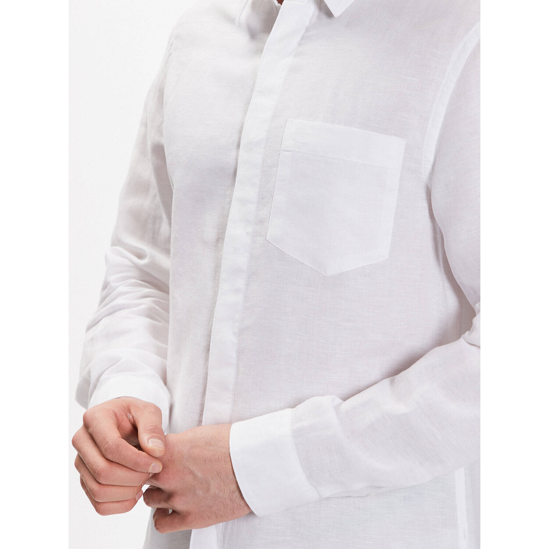 Calvin Klein Риза K10K108664 Бял Regular Fit - Pepit.bg