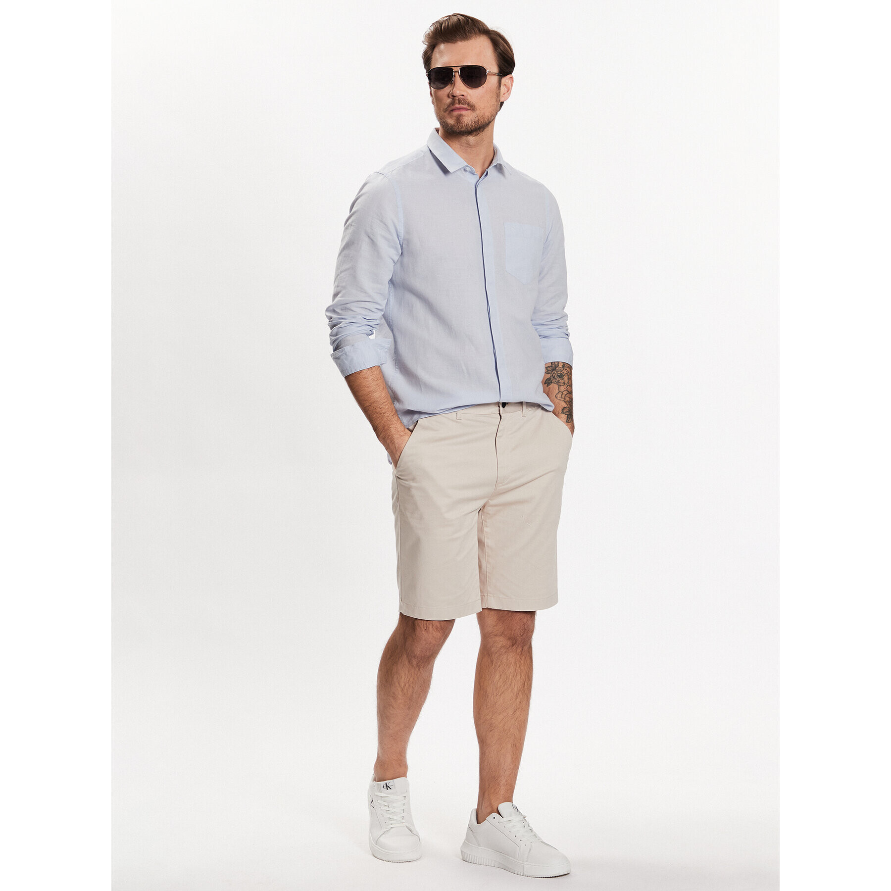Calvin Klein Риза K10K108664 Син Regular Fit - Pepit.bg