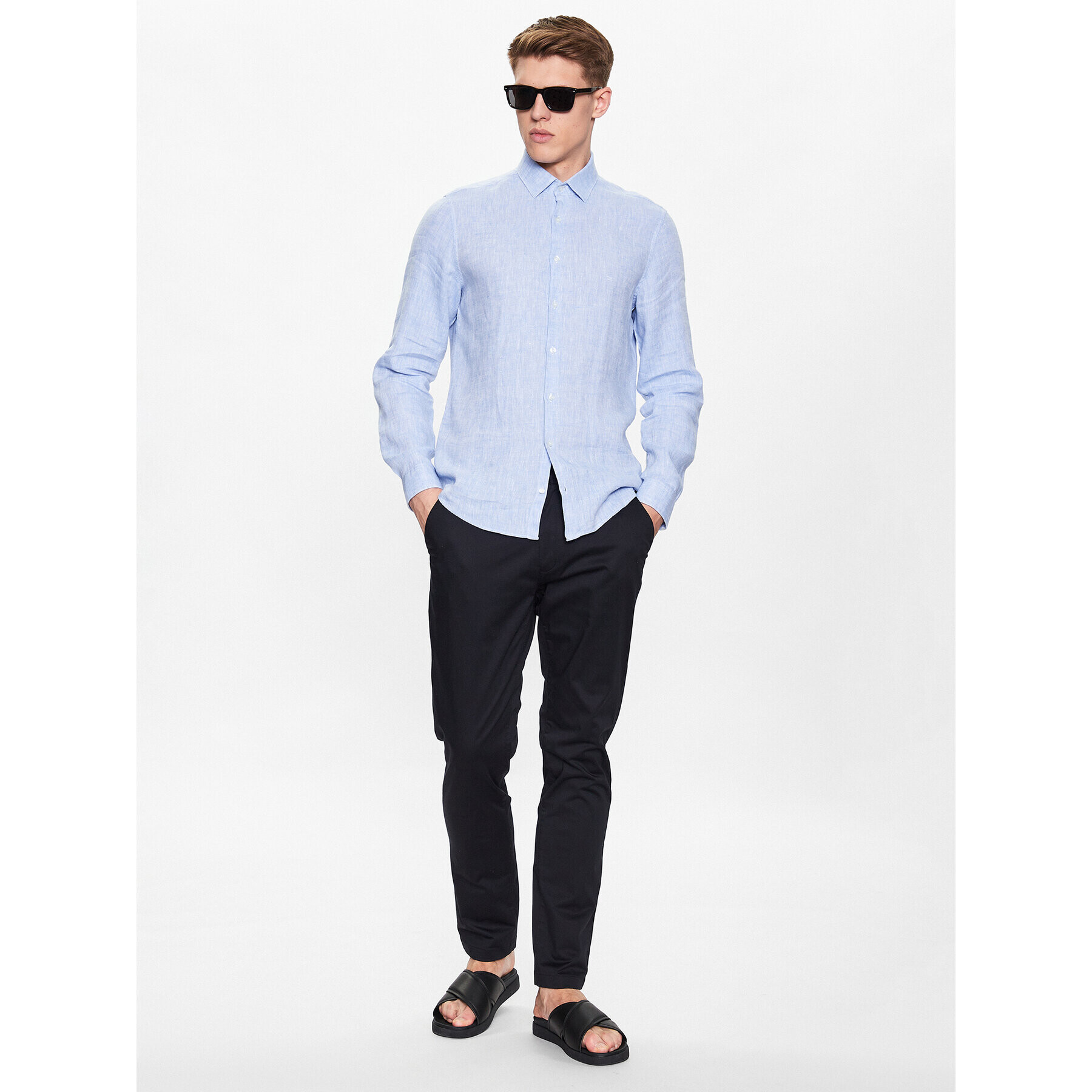 Calvin Klein Риза K10K109286 Син Slim Fit - Pepit.bg
