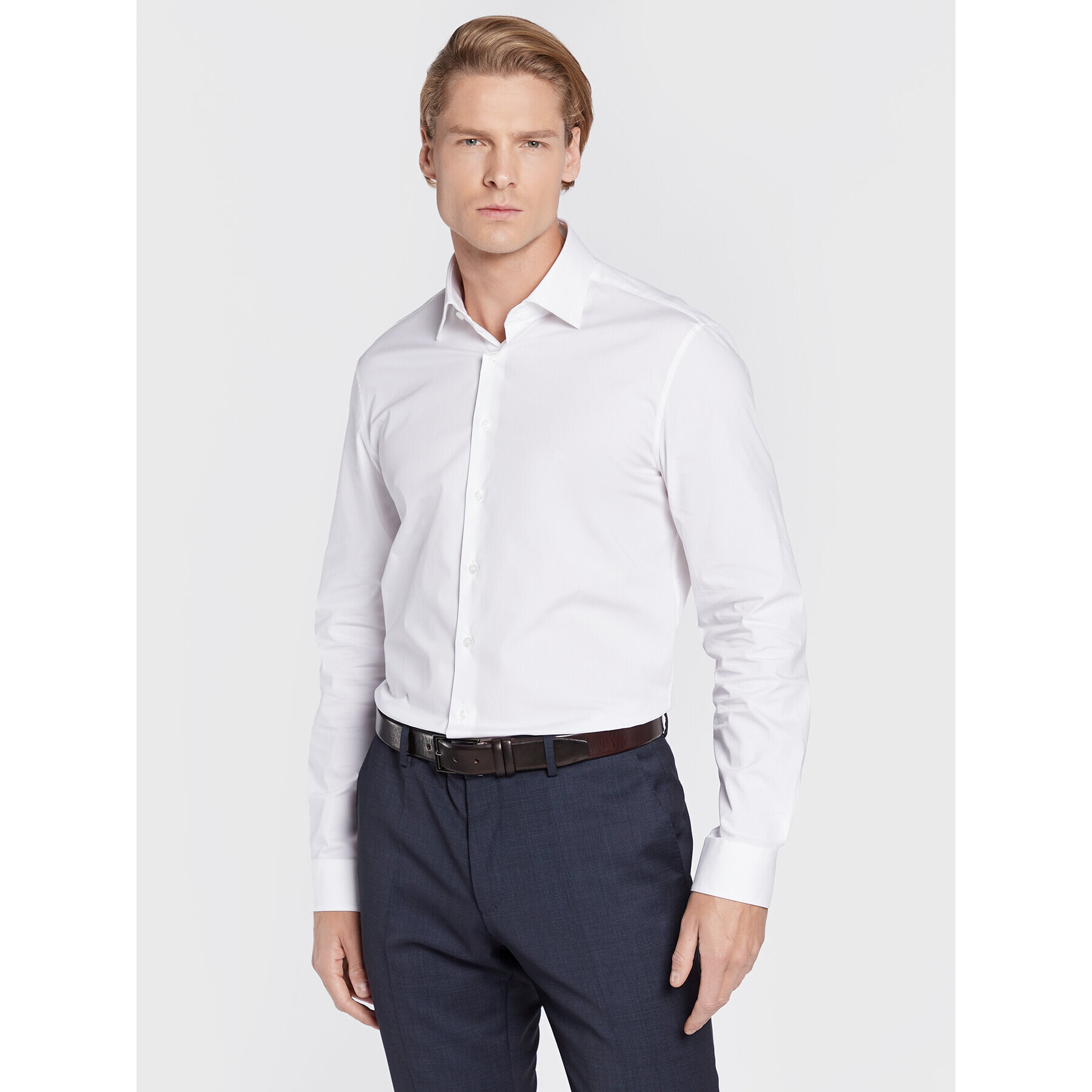 Calvin Klein Риза K10K109509 Бял Fitted Fit - Pepit.bg