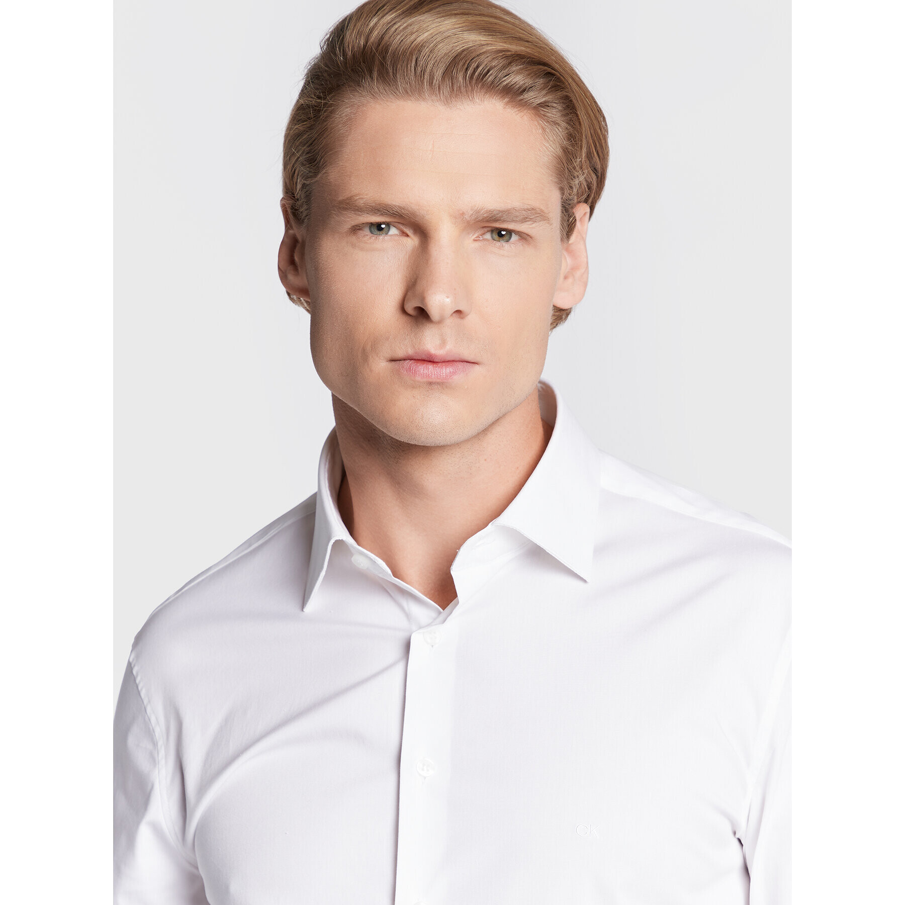 Calvin Klein Риза K10K109509 Бял Fitted Fit - Pepit.bg