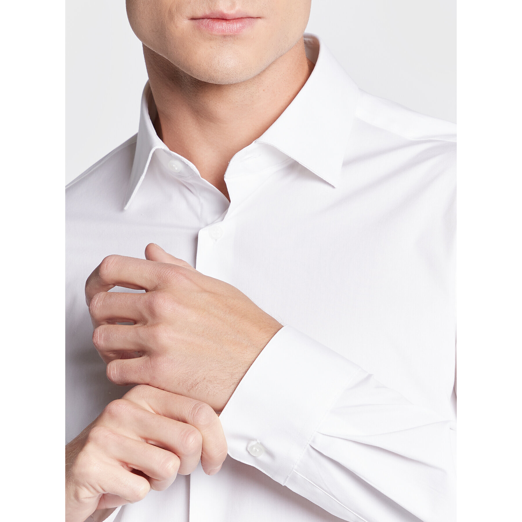 Calvin Klein Риза K10K109509 Бял Fitted Fit - Pepit.bg