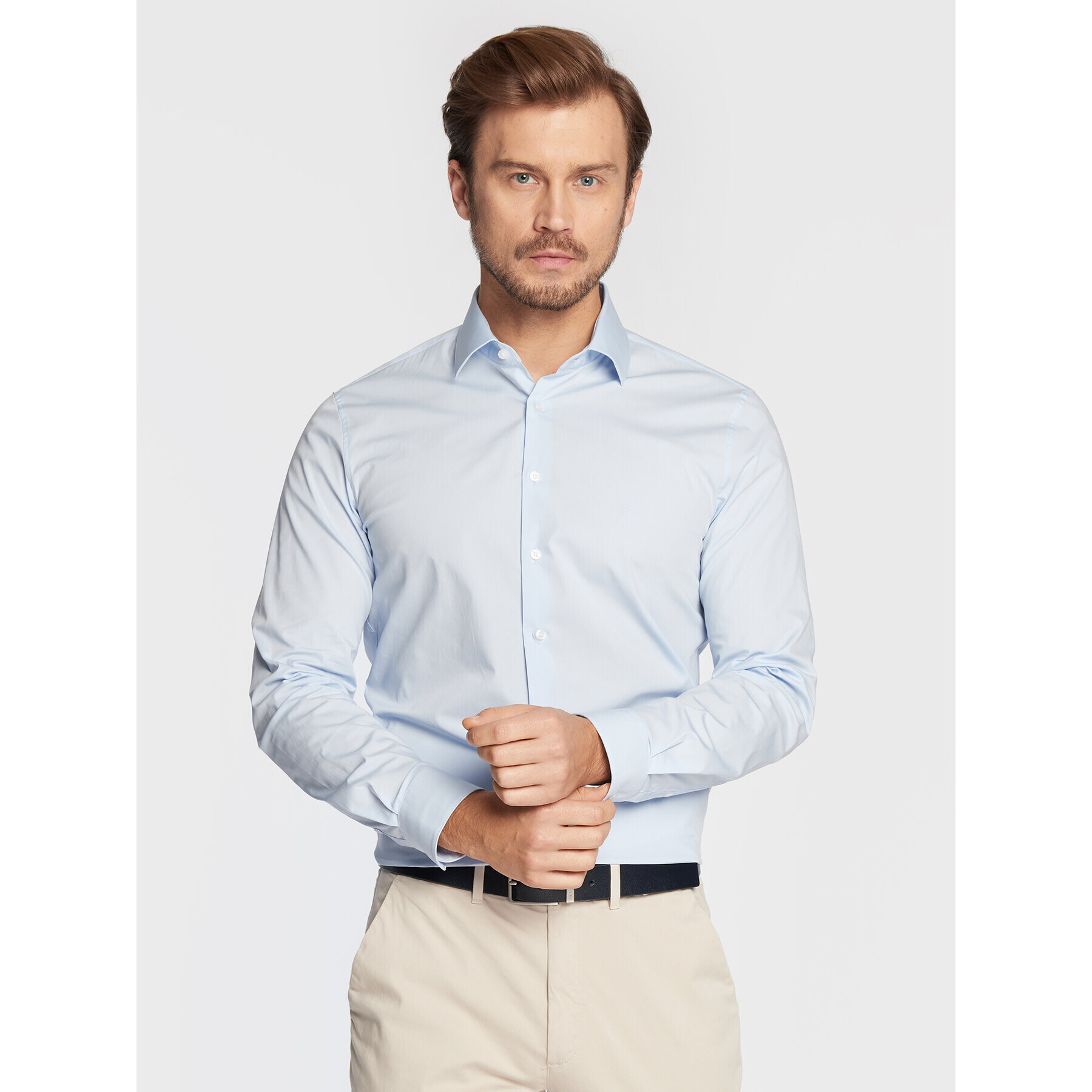 Calvin Klein Риза K10K109509 Син Slim Fit - Pepit.bg