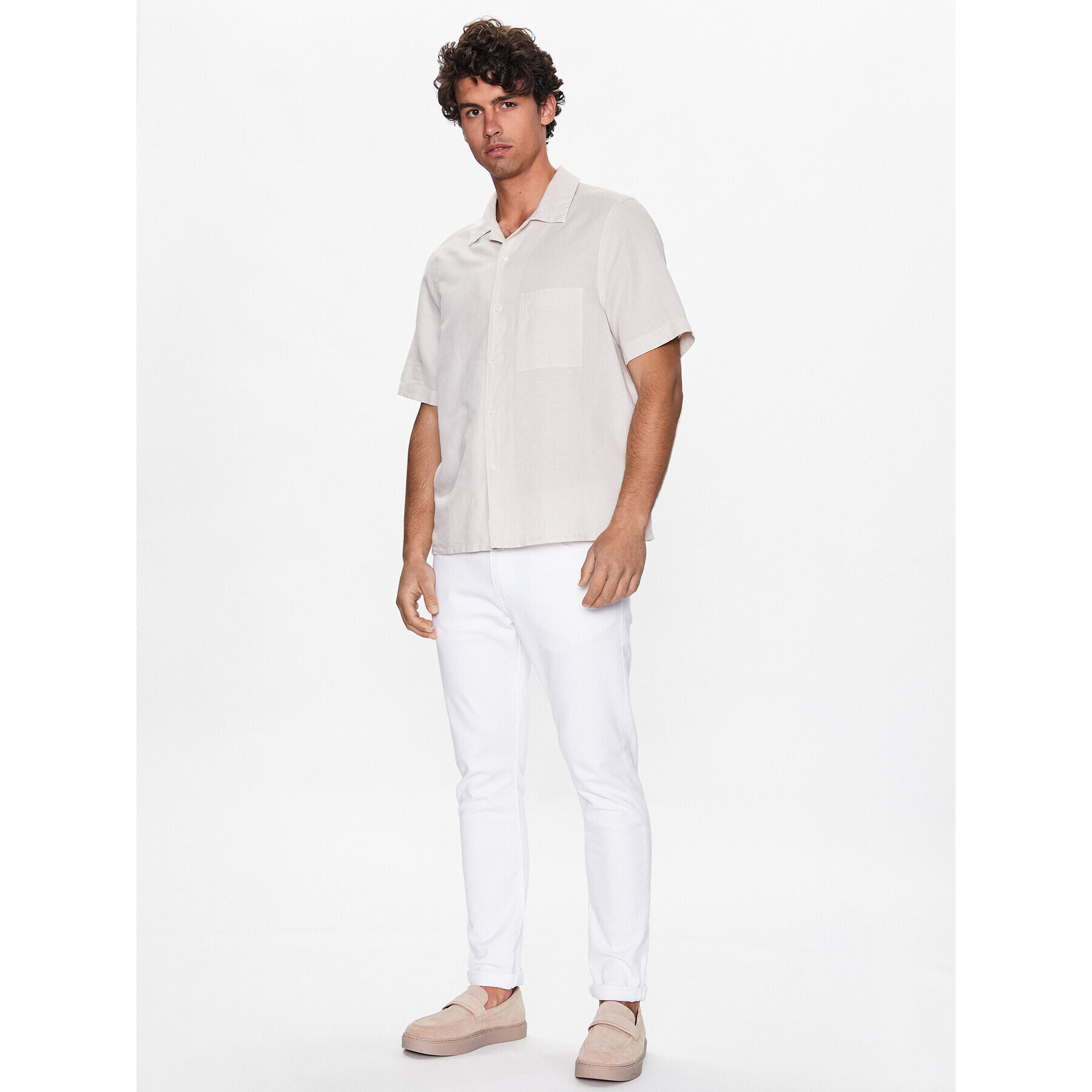 Calvin Klein Риза K10K109521 Бежов Regular Fit - Pepit.bg