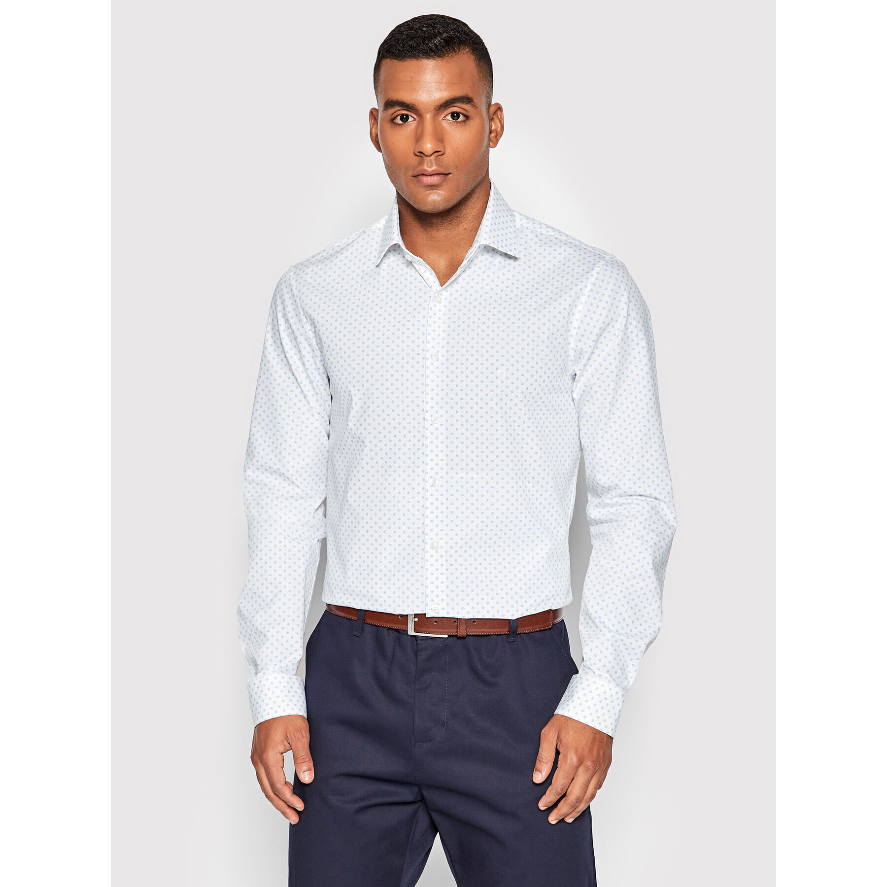Calvin Klein Риза K10K109829 Бял Slim Fit - Pepit.bg