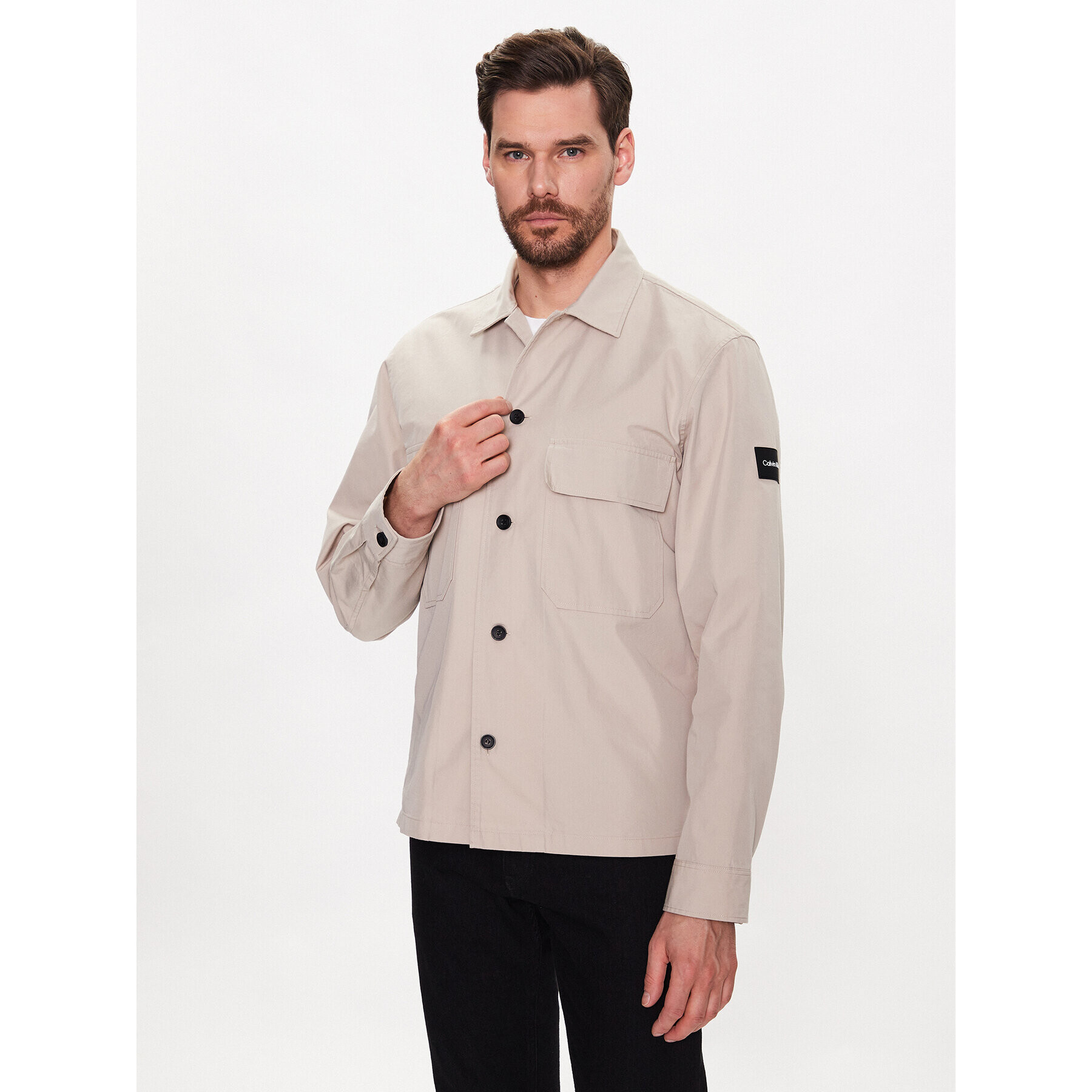 Calvin Klein Риза K10K109920 Бежов Regular Fit - Pepit.bg