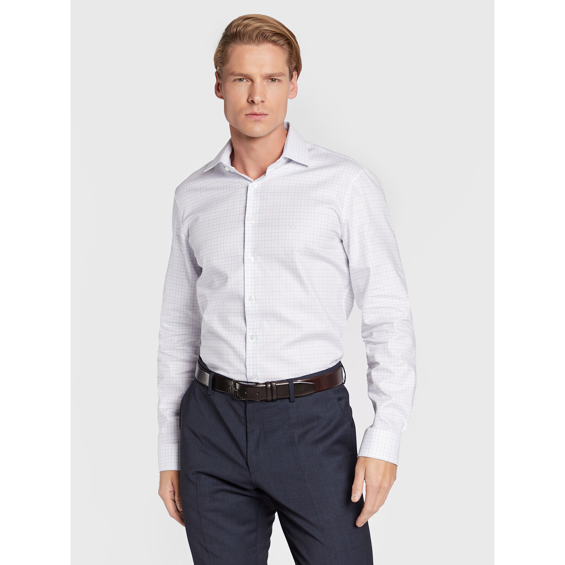 Calvin Klein Риза K10K110567 Бял Fitted Fit - Pepit.bg